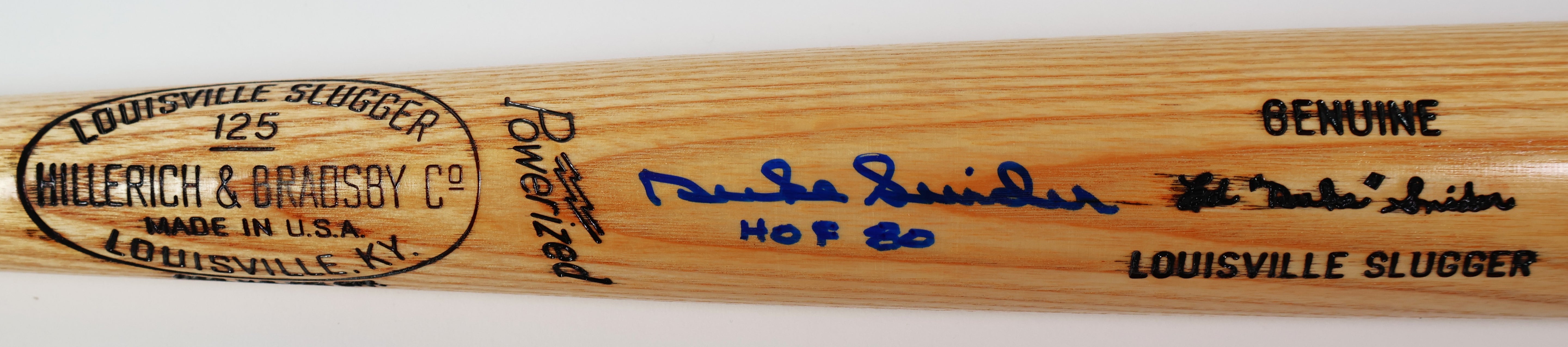 Duke Snider Autographed/Inscribed "HOF 80" Louisville Slugger Bat