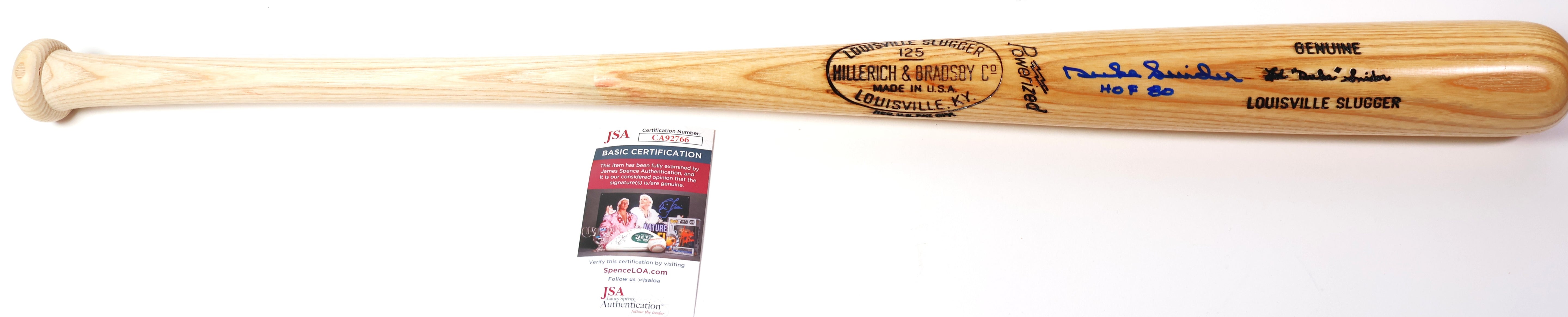 Duke Snider Autographed/Inscribed "HOF 80" Louisville Slugger Bat