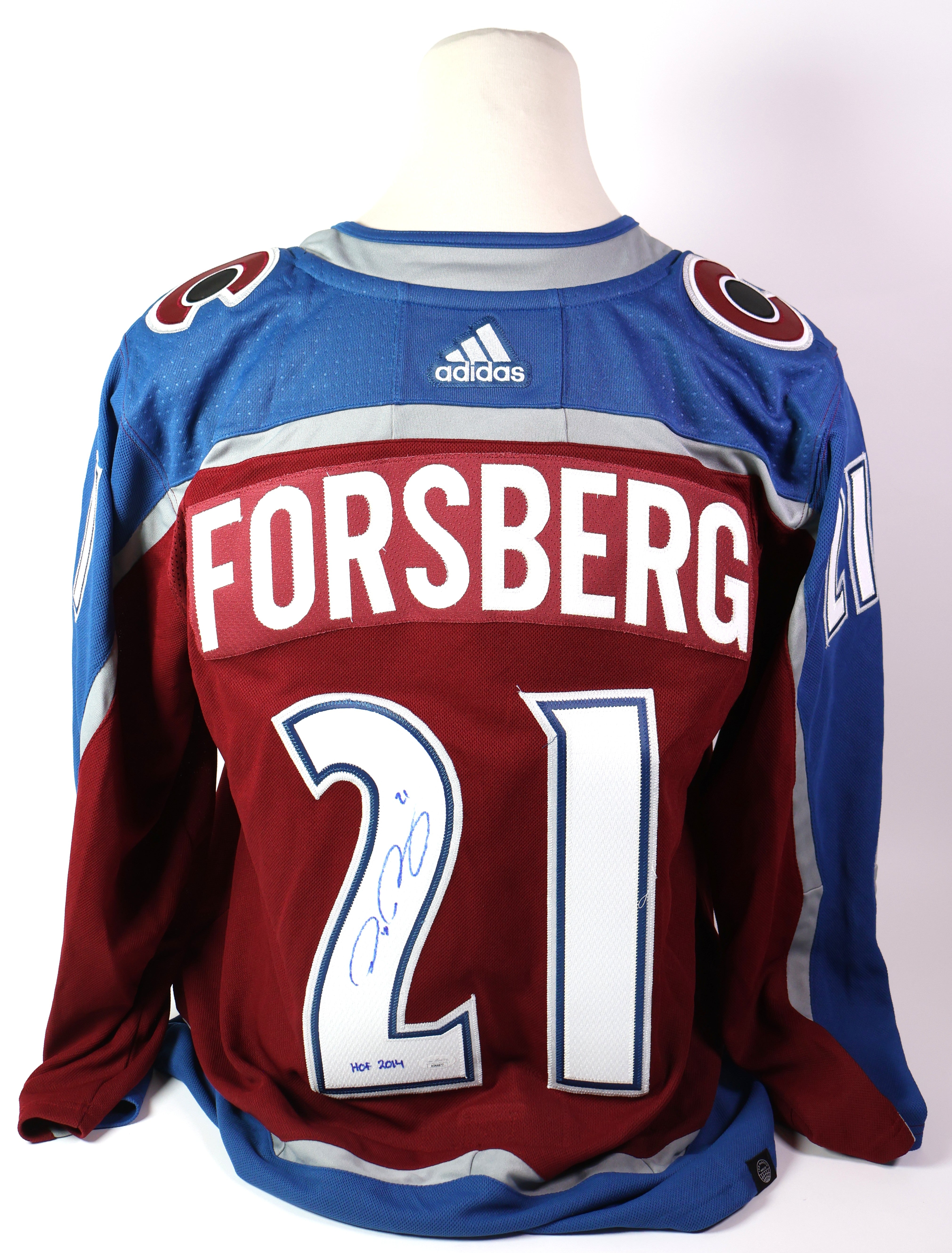 Peter Forsberg Autographed/Inscribed "HOF 2014" Adidas Avalanche JSA COA