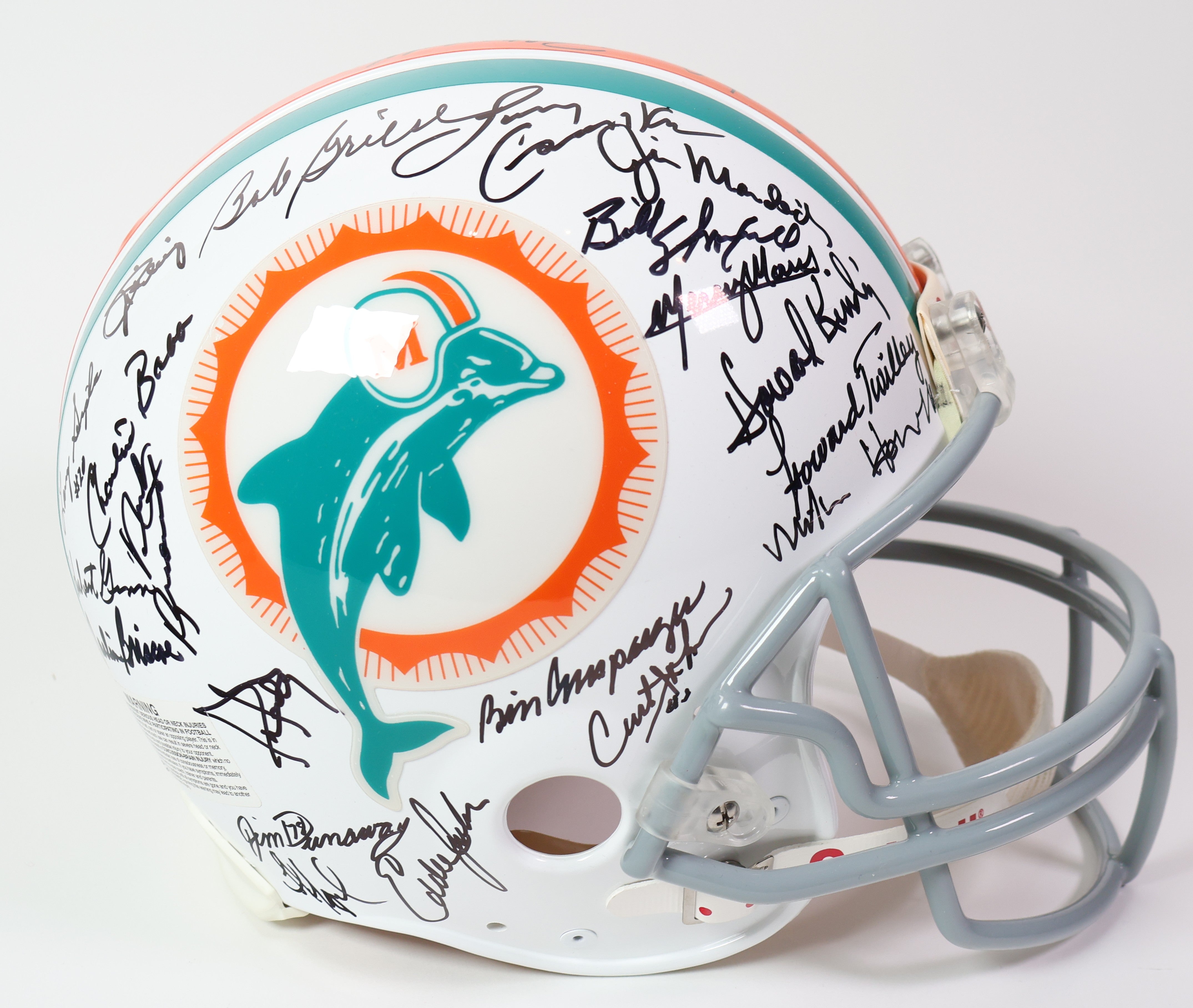 Dolphins 1972 Perfect Season Pro Helmet 40 plus signatures w/ JSA LOA