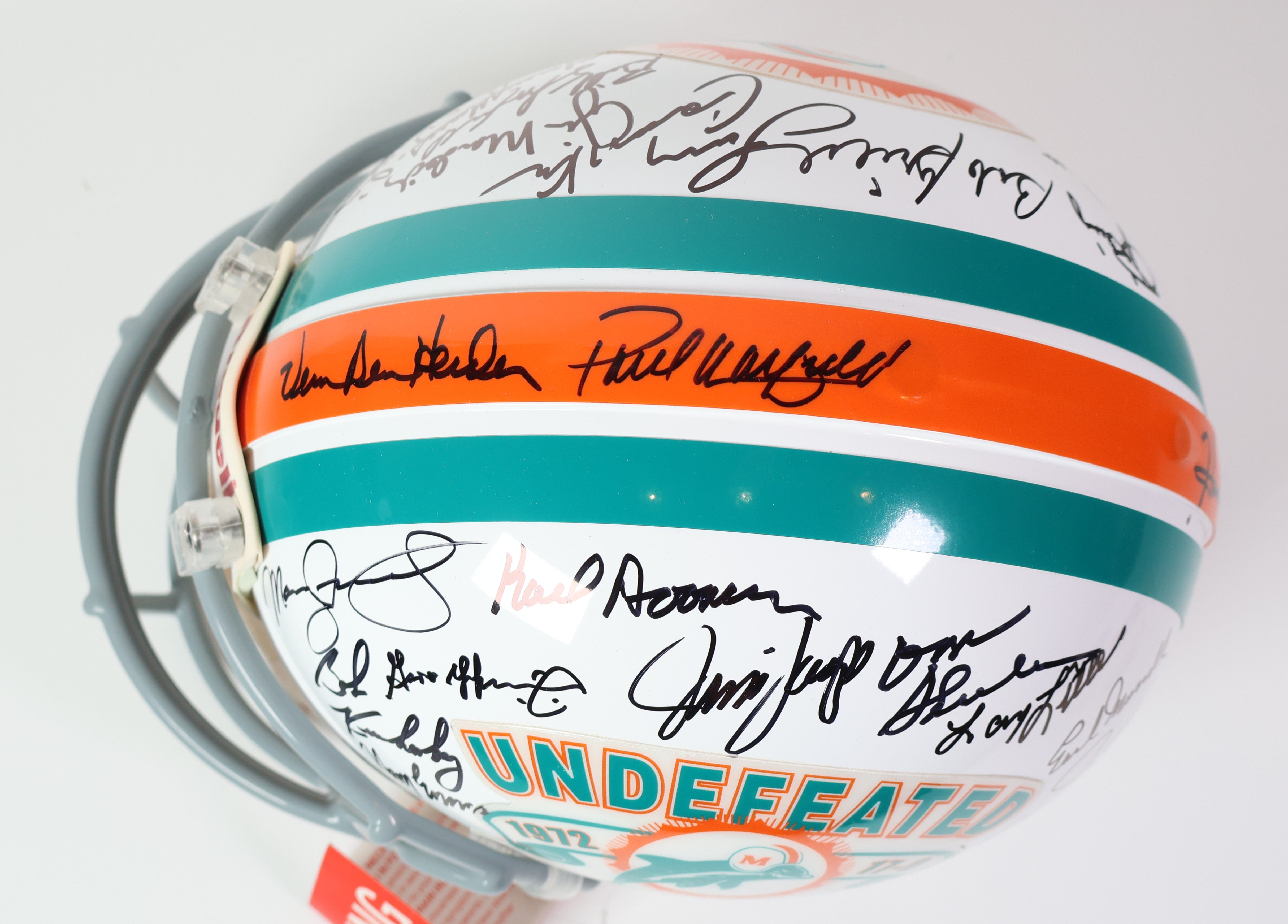 Dolphins 1972 Perfect Season Pro Helmet 40 plus signatures w/ JSA LOA