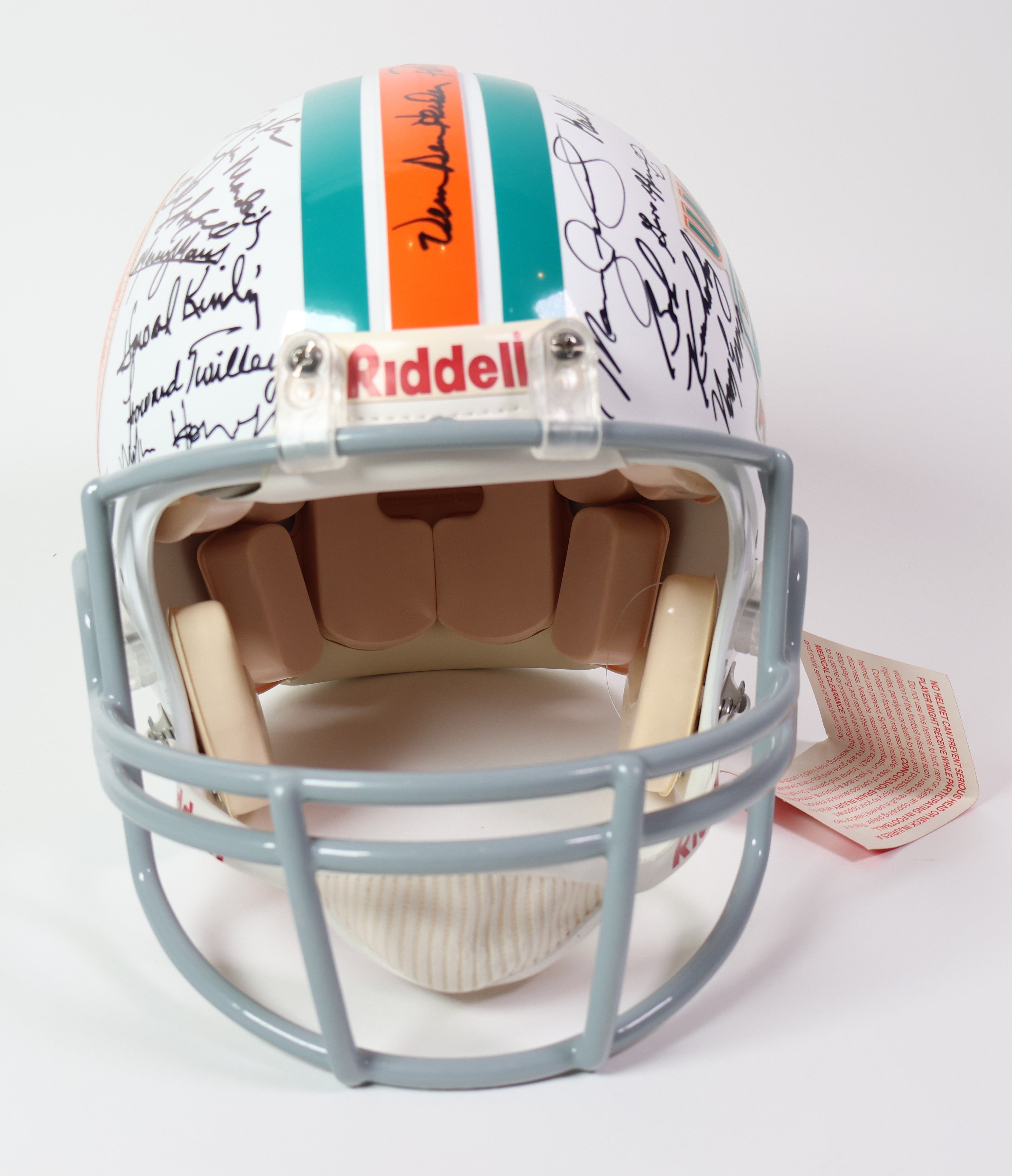 Dolphins 1972 Perfect Season Pro Helmet 40 plus signatures w/ JSA LOA