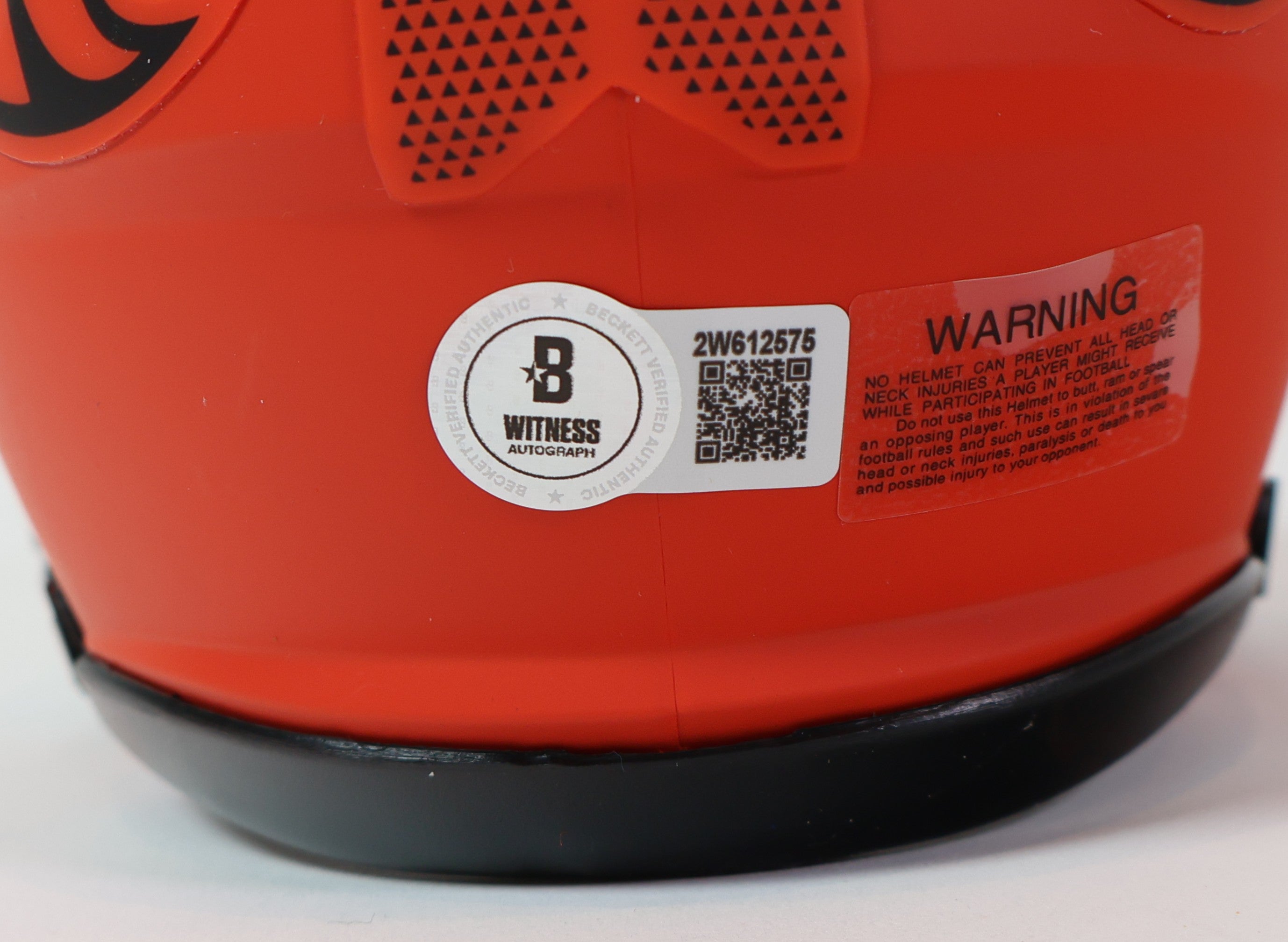 Patrick Surtain II Autographed Denver Broncos Orange Rave Mini Helmet Beckett COA