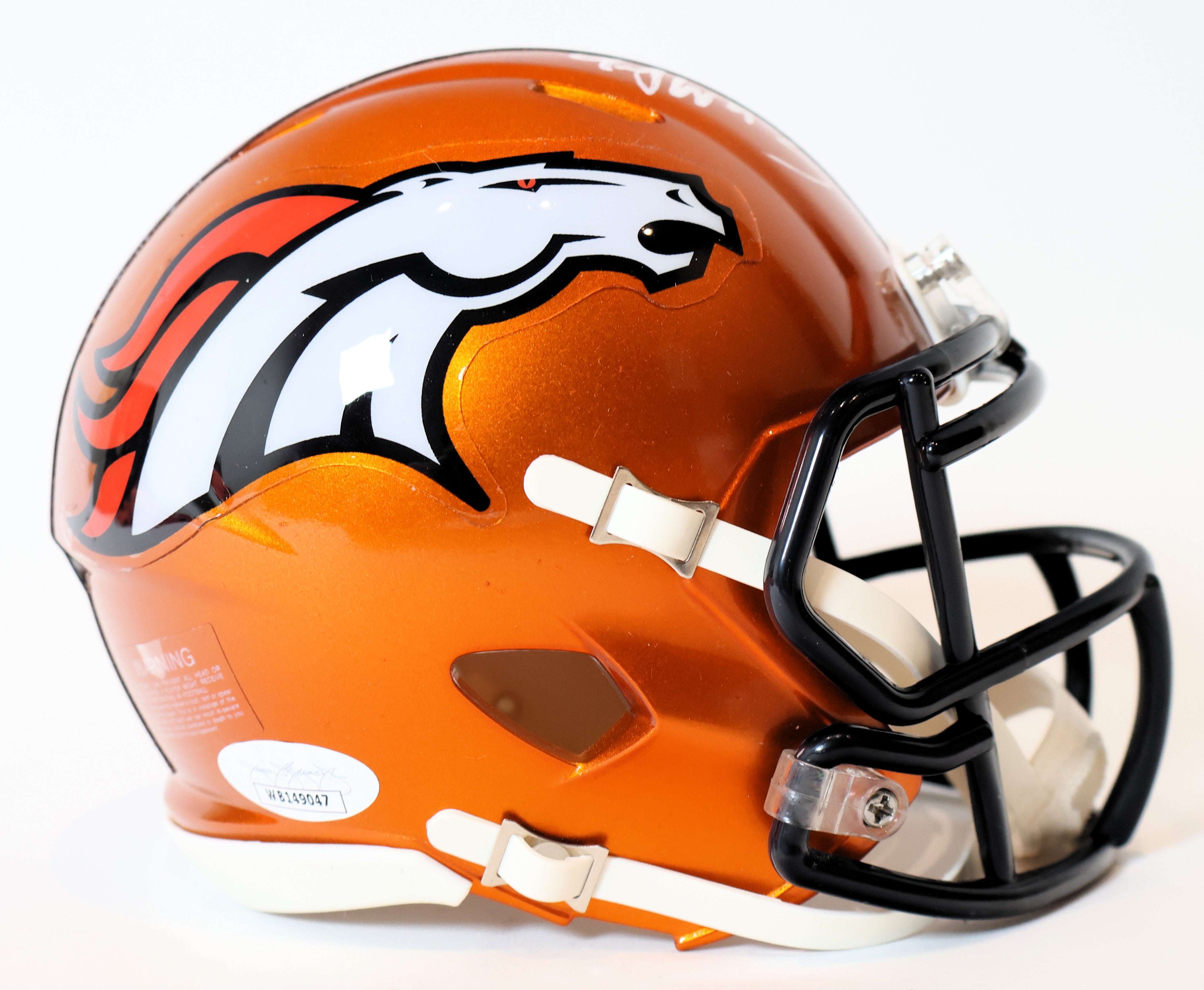 T.J. Ward Autographed Broncos Flash Mini Helmet JSA COA