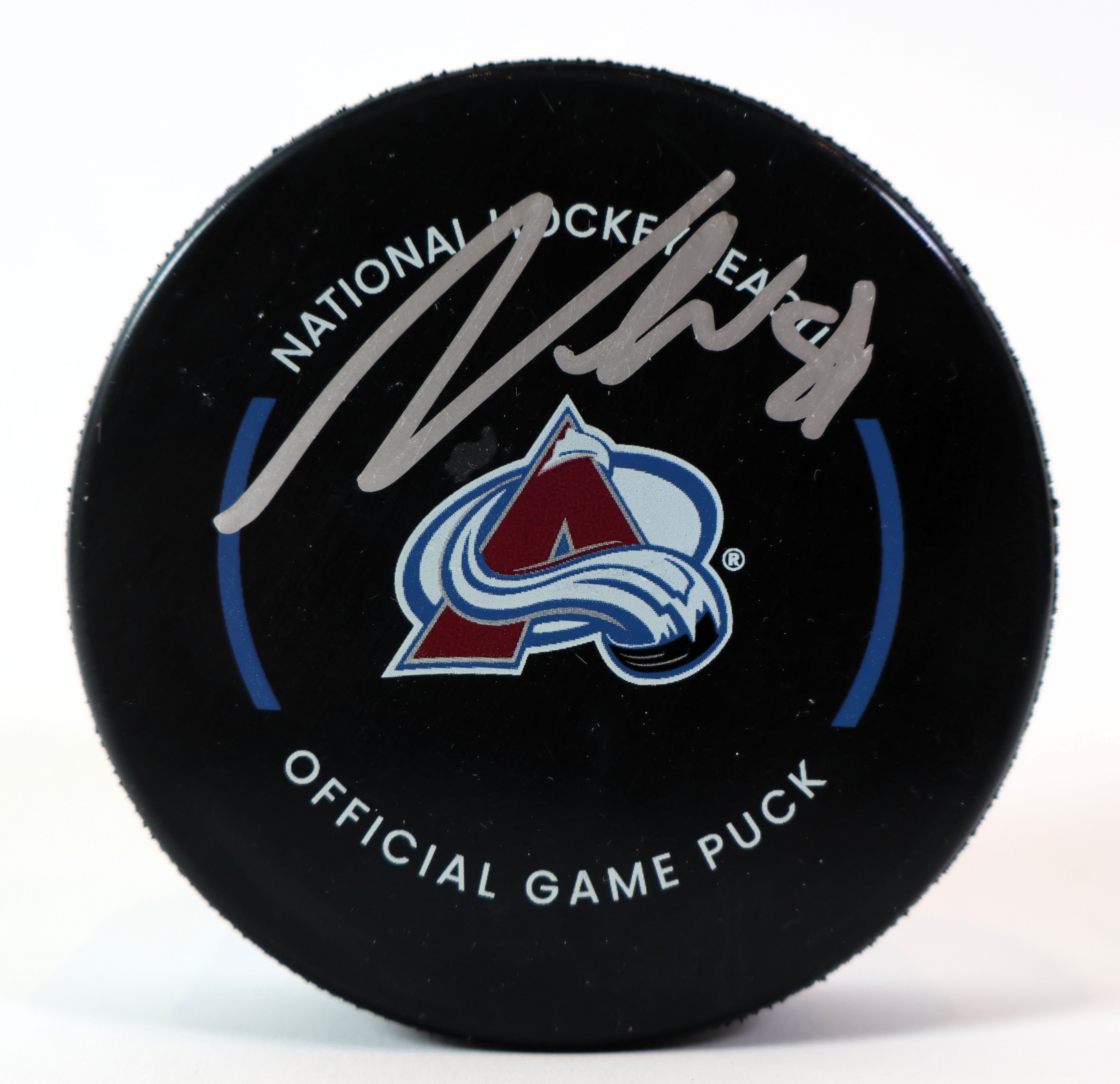 Martin Necas autographed Official Avalanche Game Puck (Fanatics COA)