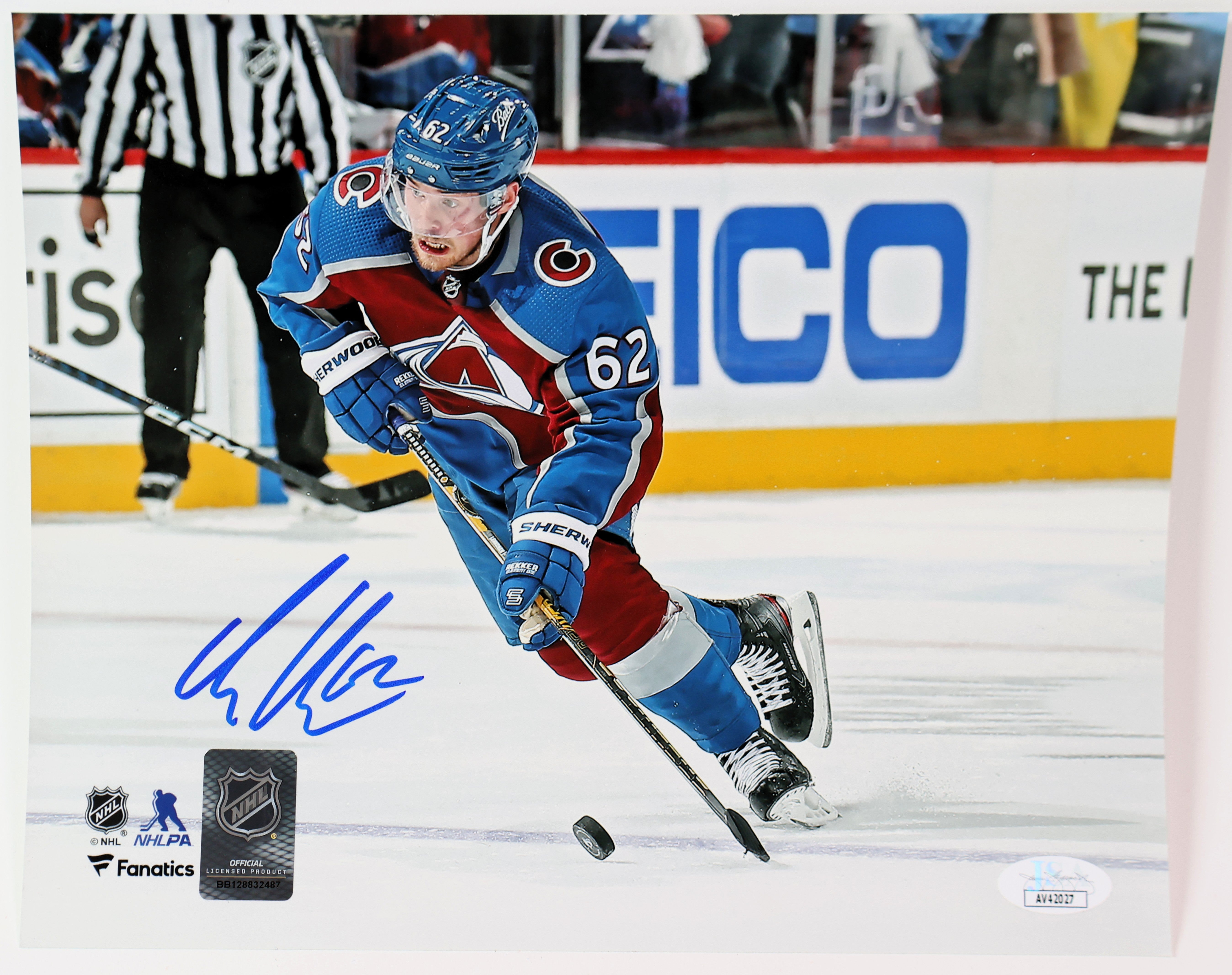Artturi Lehkonen Signed 8x10 Photo - Colorado Avalanche JSA Authenticated