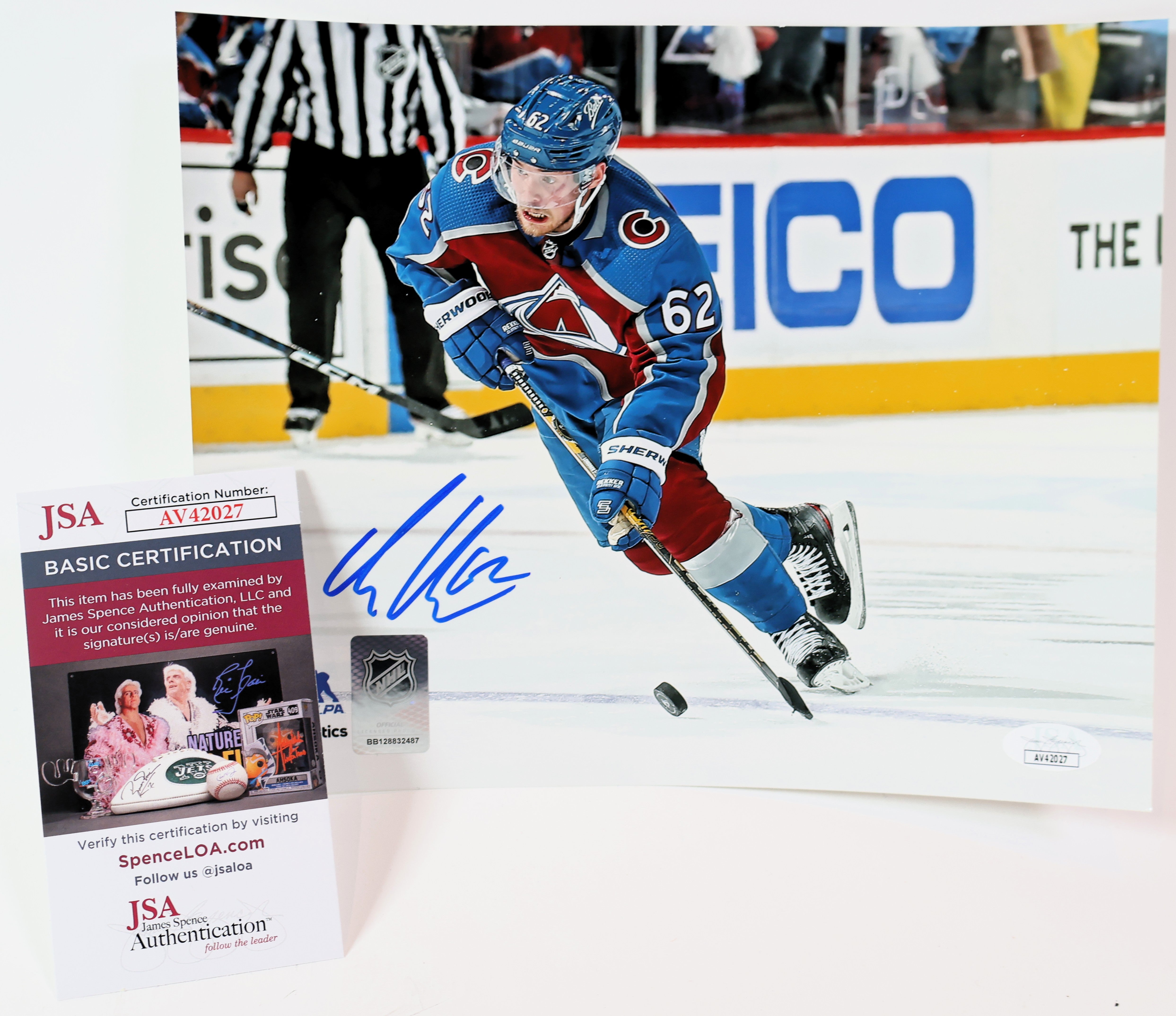 Artturi Lehkonen Signed 8x10 Photo - Colorado Avalanche JSA Authenticated