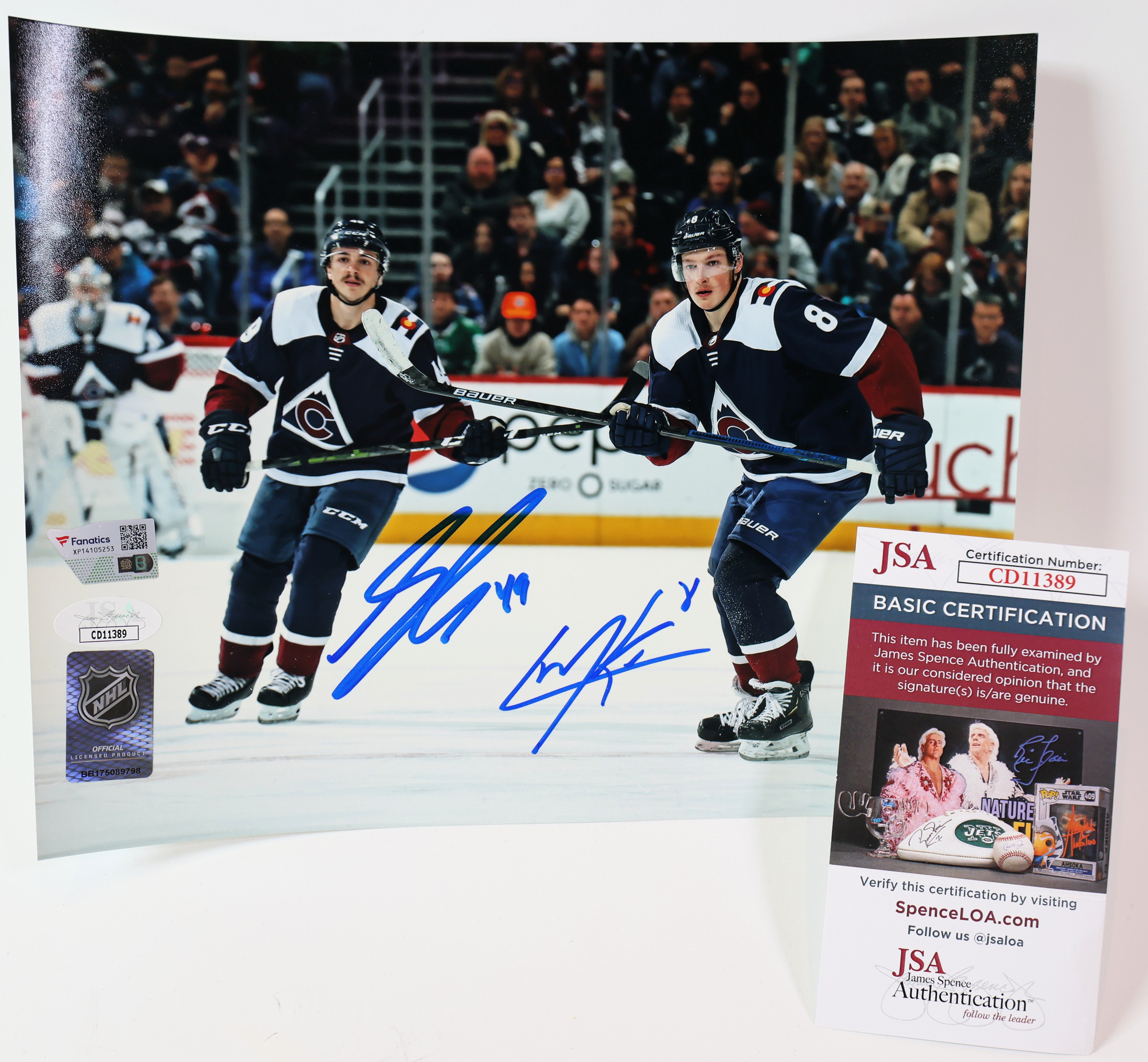 Cale Makar and Samuel Girard autographed 8x10 photo Fanatics and JSA COA
