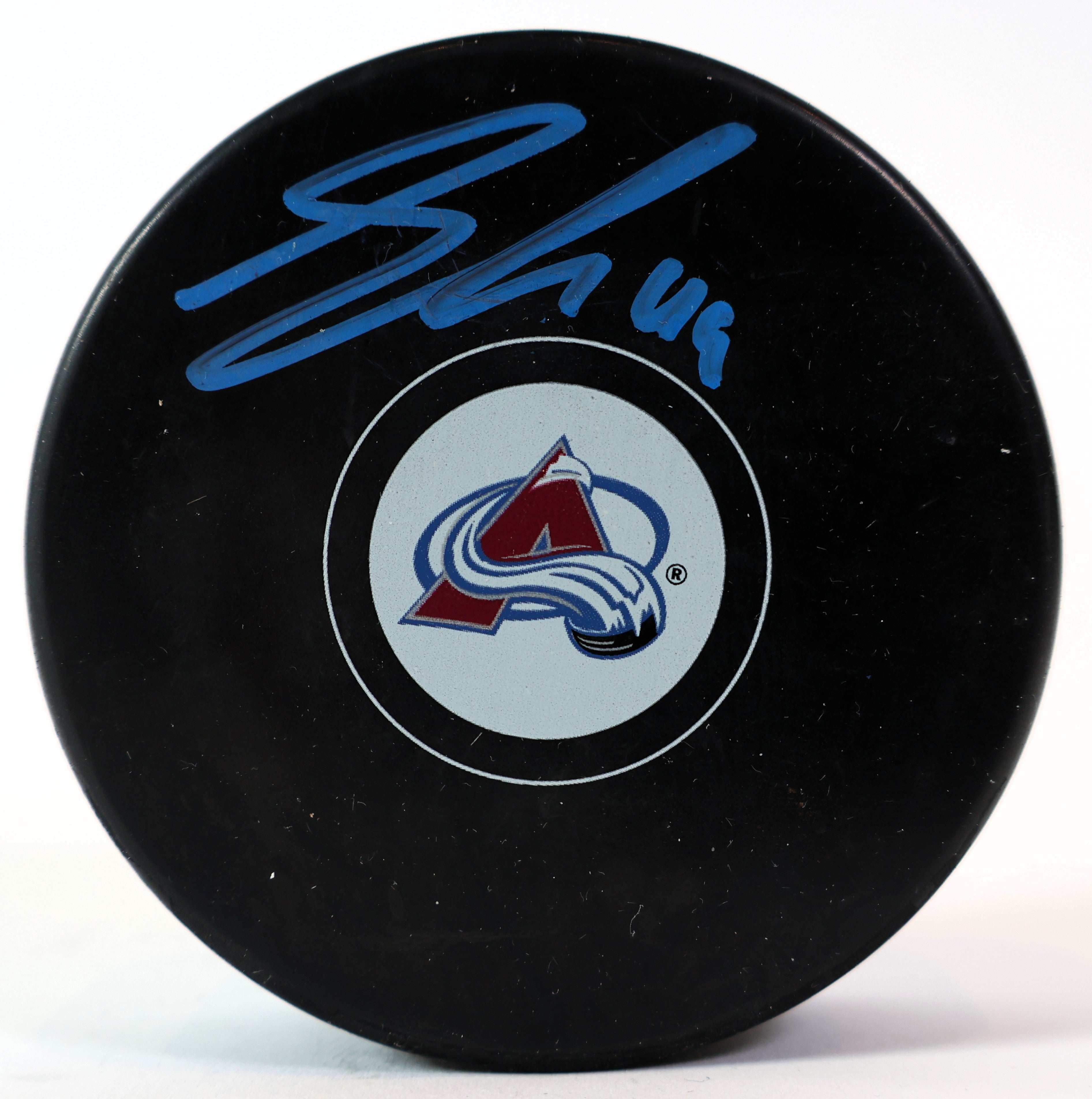 Samuel Girard Autographed Colorado Avalanche Logo Puck JSA COA