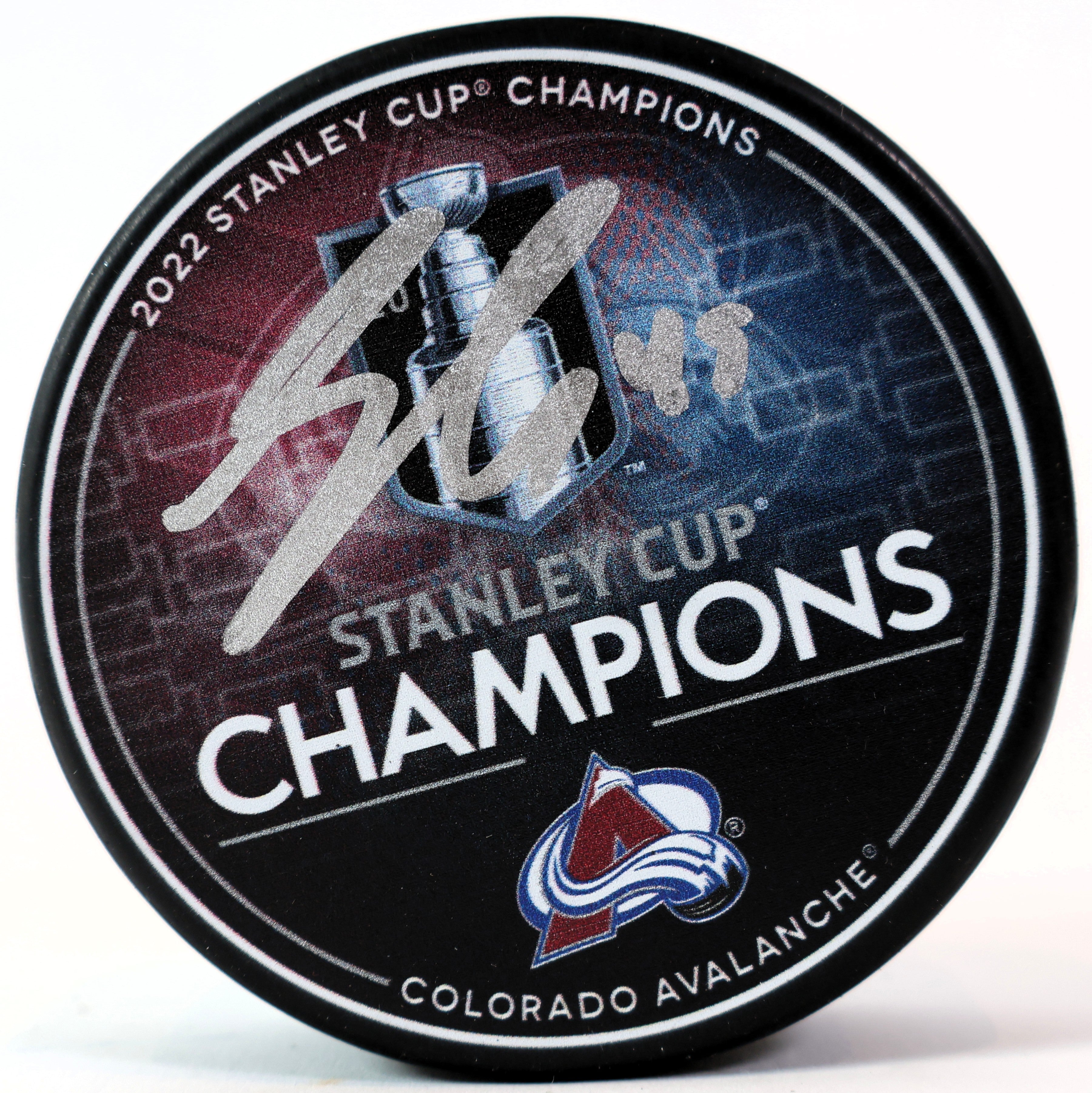 Samuel Girard Autographed 2022 Stanley Cup Champions Puck - JSA Authenticated