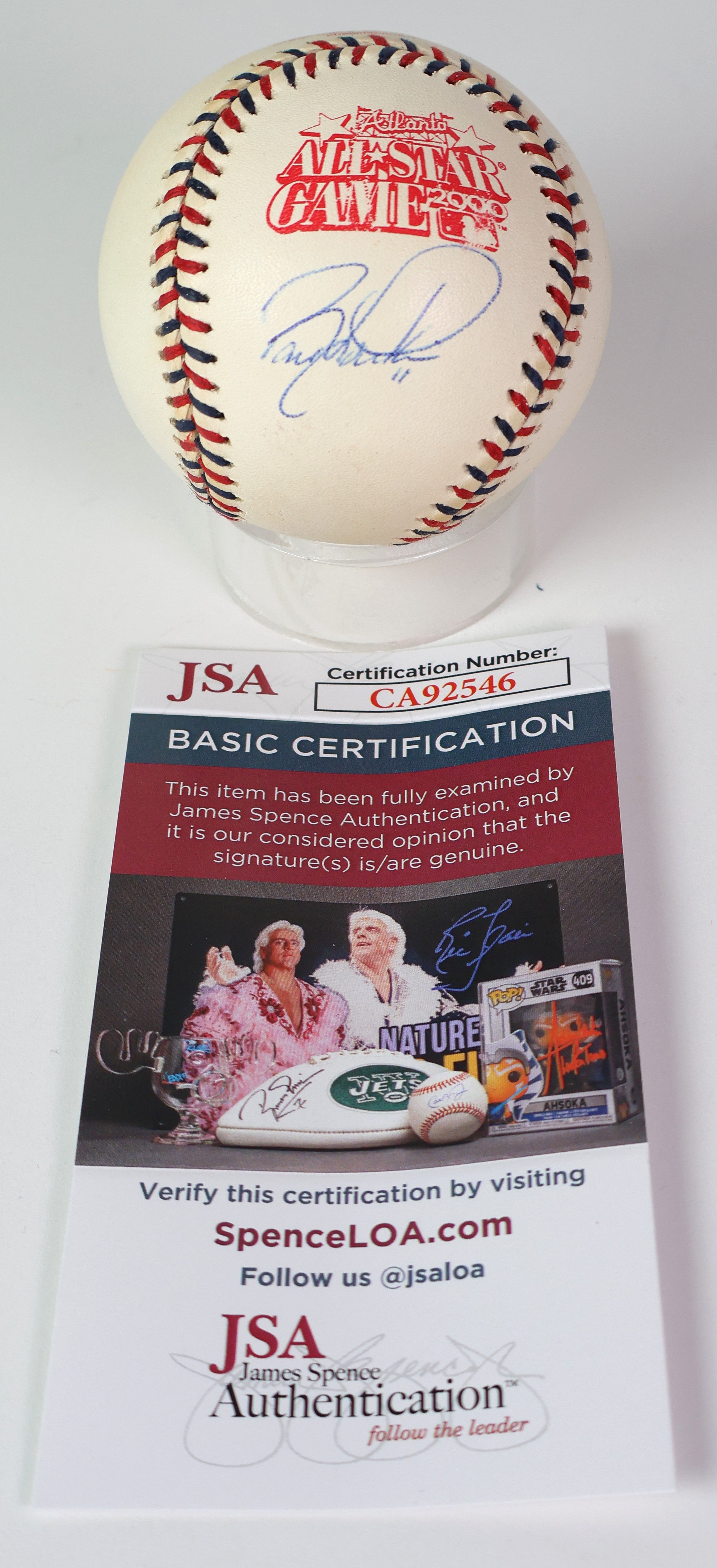 Barry Larkin Autographed Official 2000 MLB All-Star Game Baseball JSA COA