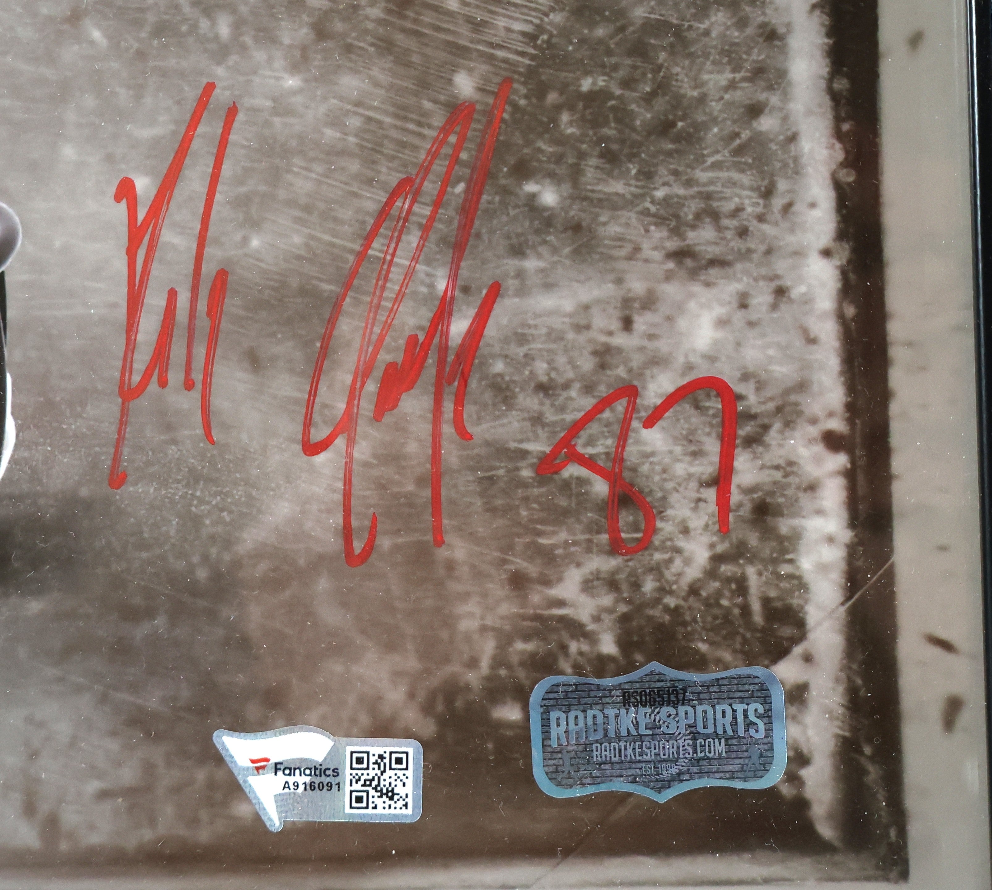 Tom Brady/Rob Gronkowski Autographed Framed (15x17) 11x14 Photo Fanatics COA