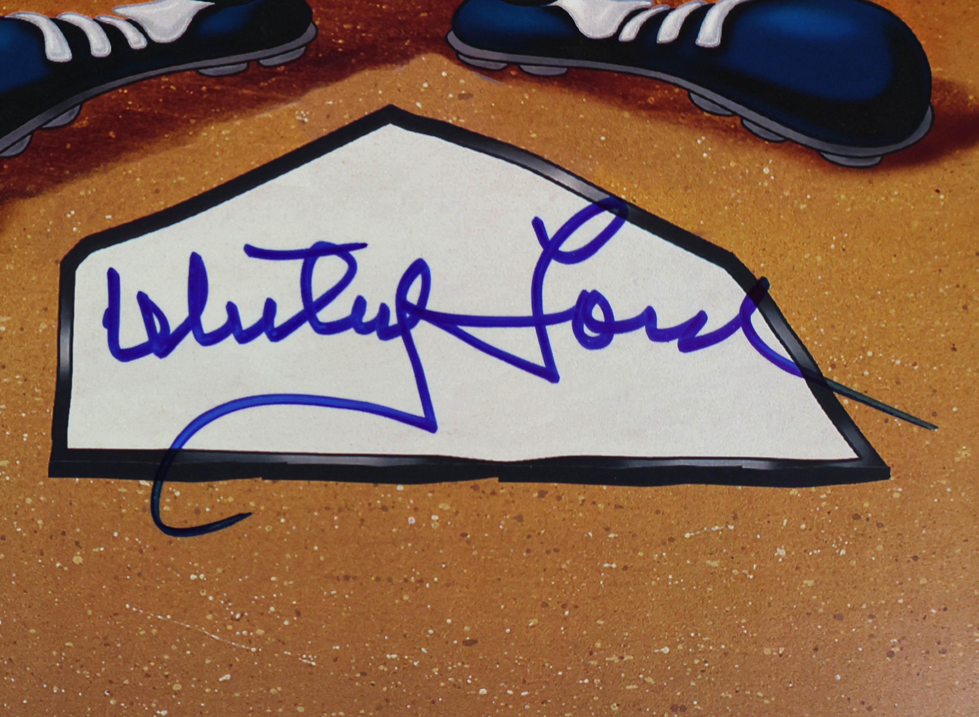 Whitey Ford Autographed Looney Tunes NY Yankees Print JSA COA