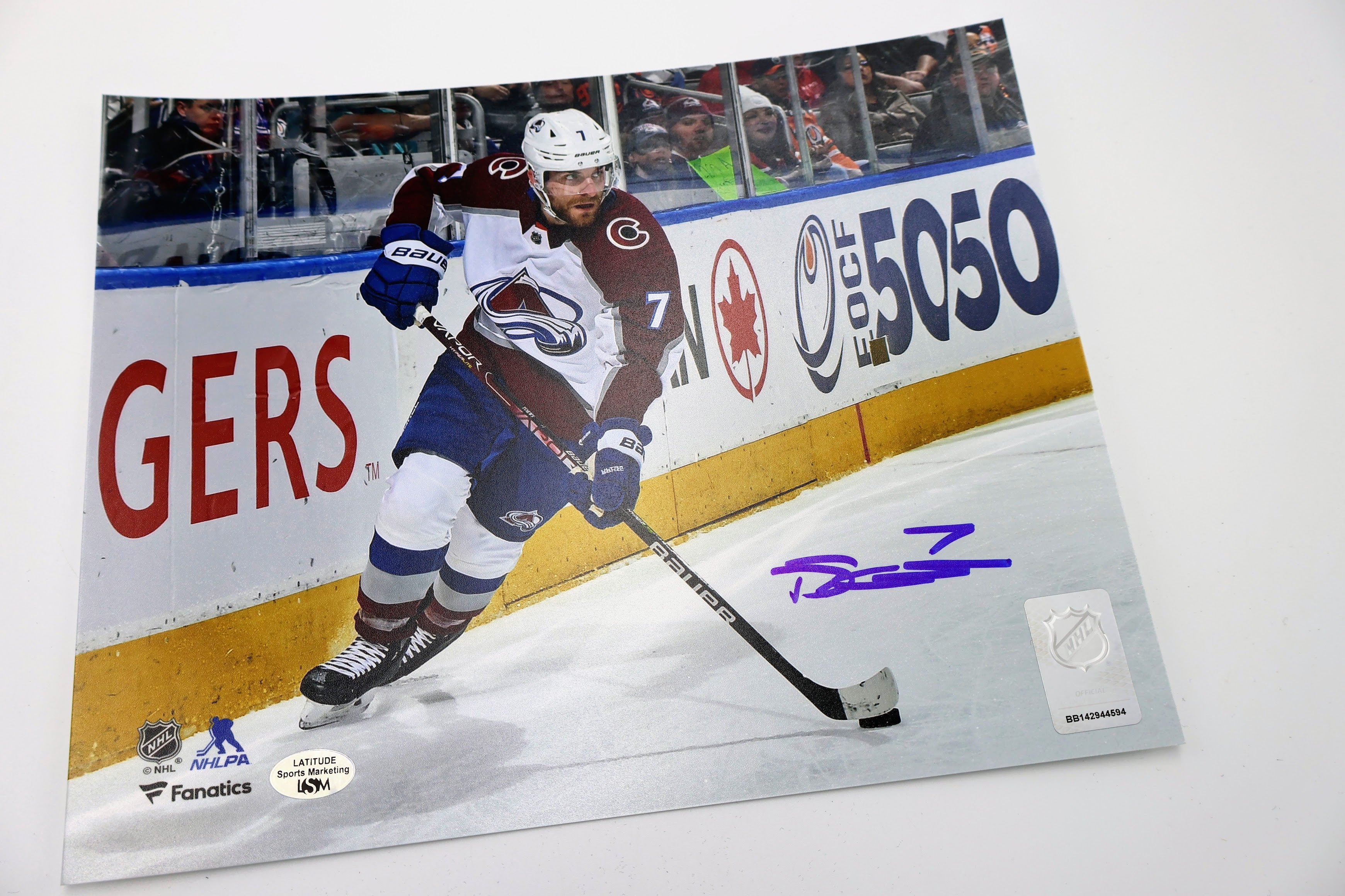 Devon Toews Colorado Avalanche Signed 8x10