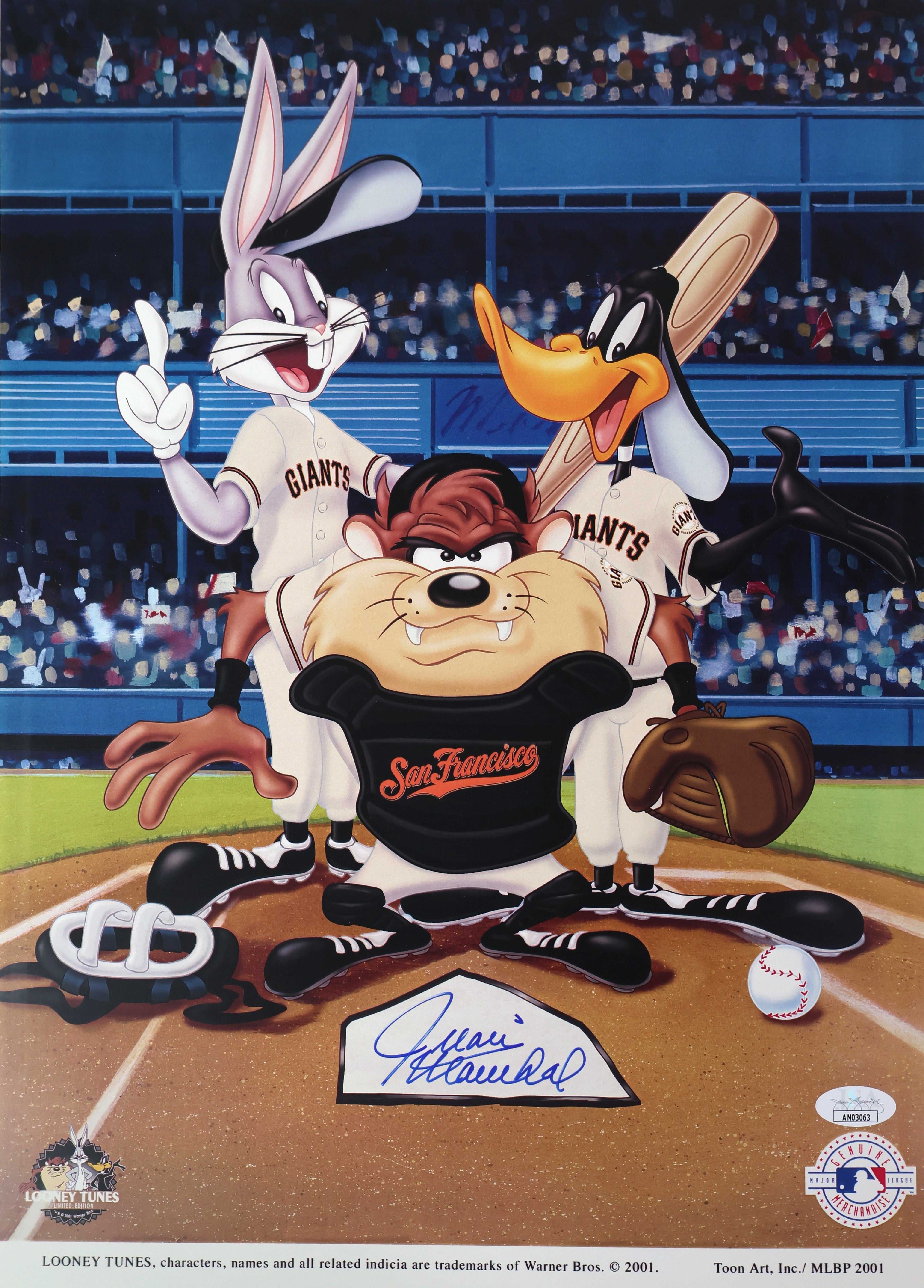 Juan Marichal Autographed San Francisco Giants Looney Tunes Print JSA COA
