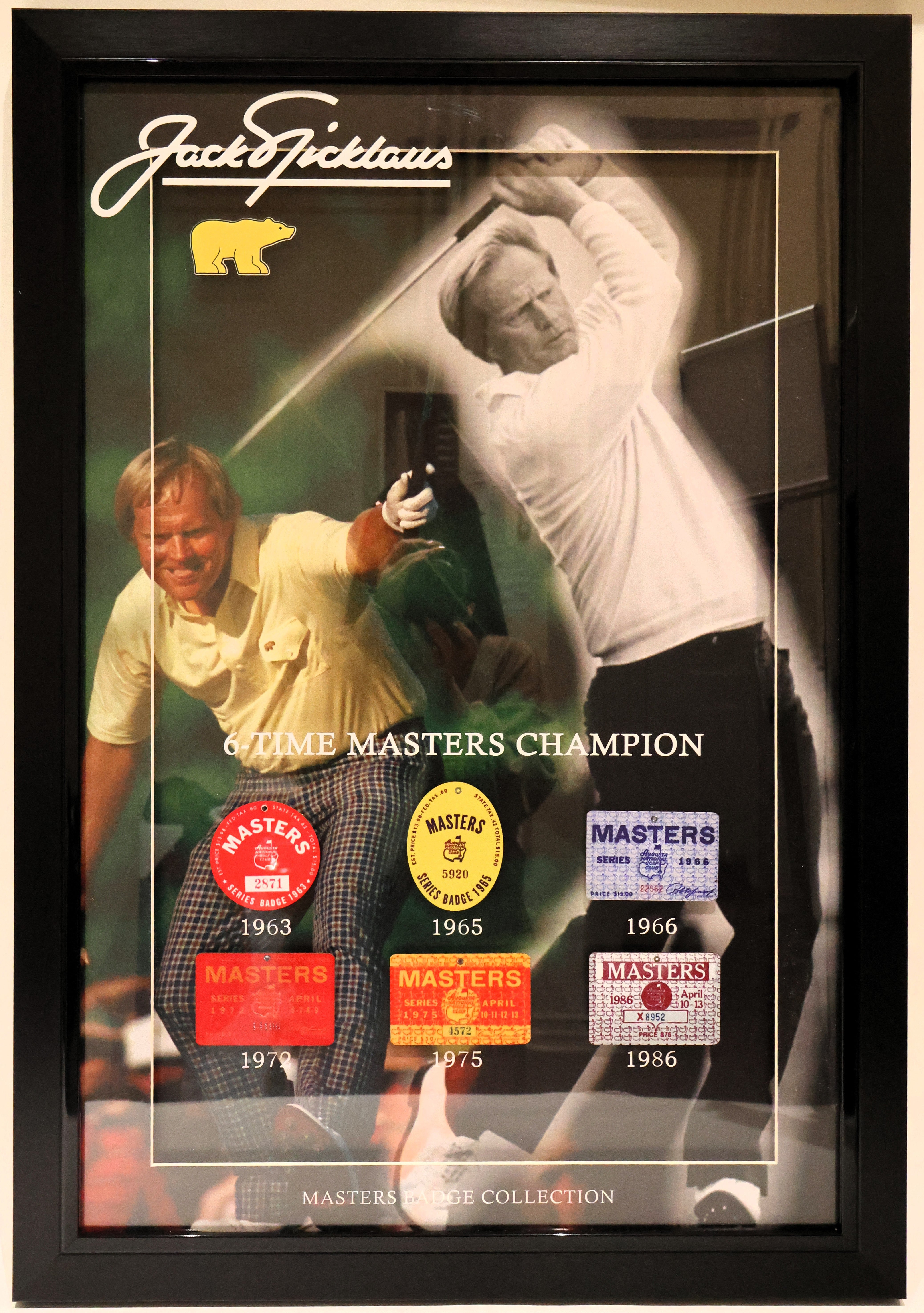 Jack Nicklaus 6-Time Masters Champion Commemorative Framed Photo 33"x23"