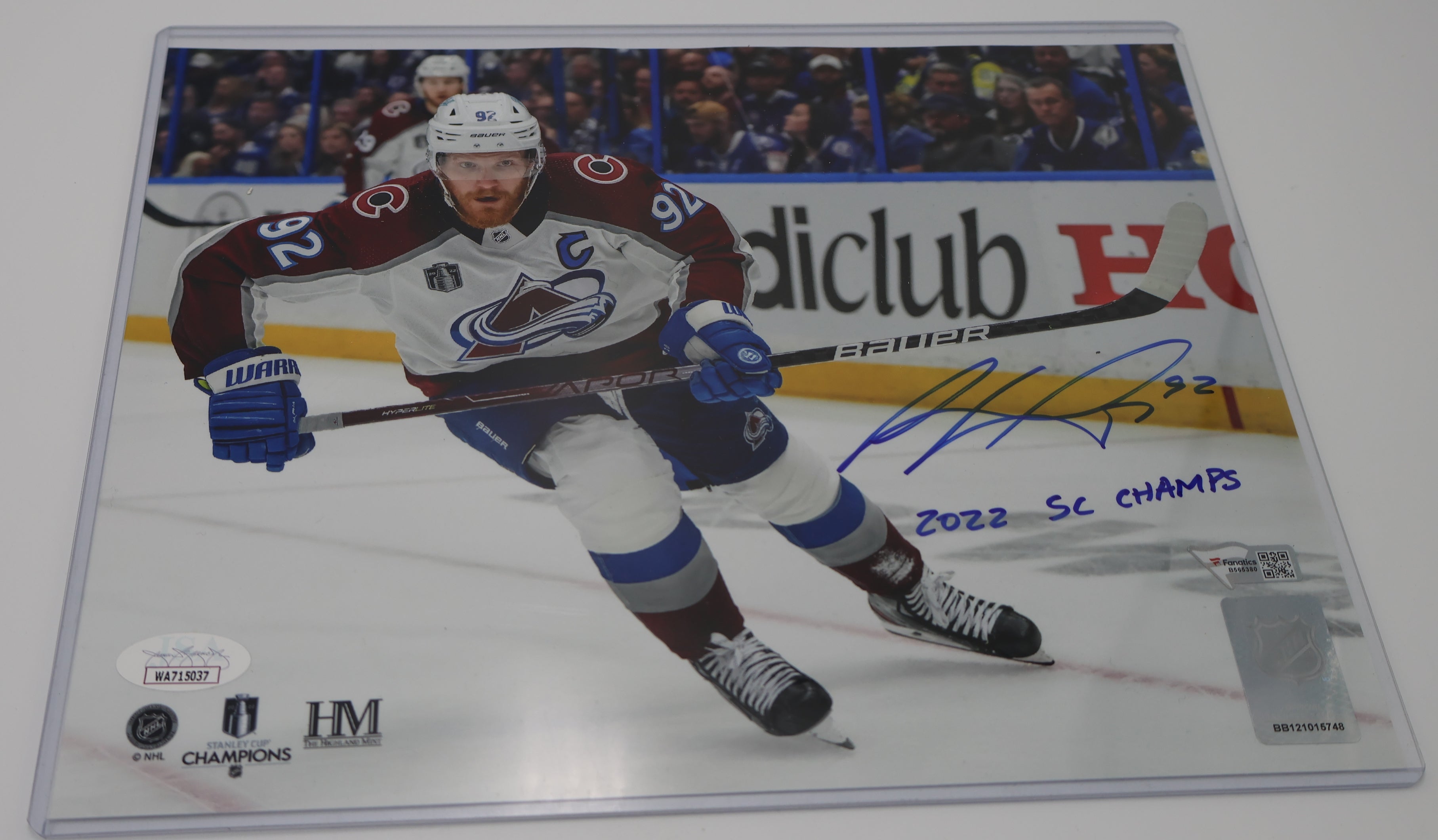 Gabriel Landeskog Colorado Avalanche Autographed 8"x10" Photo inscribed "2022 SC Champs"