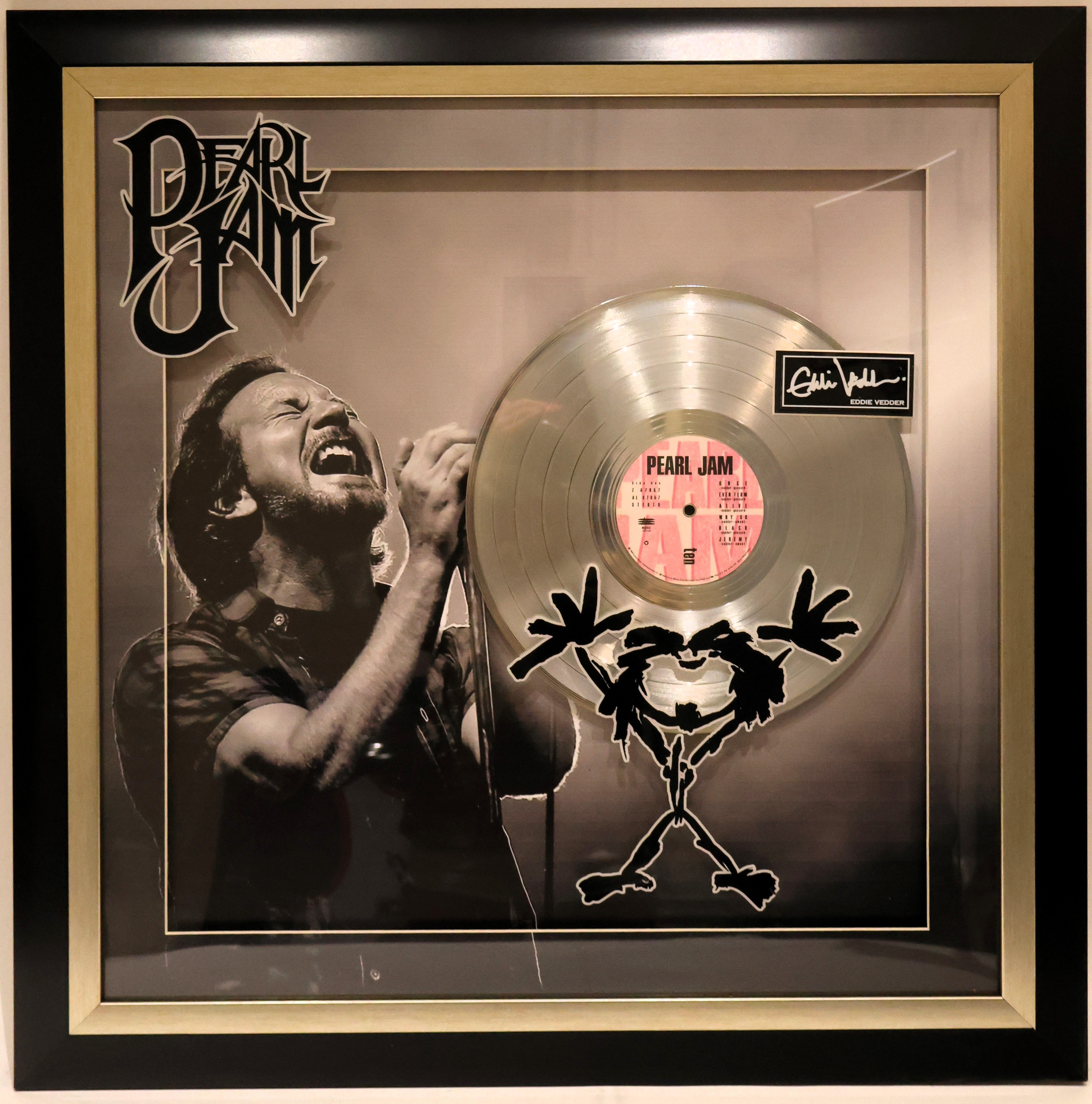 Pearl Jam Record Laser Engraved Replica Signature Framed
