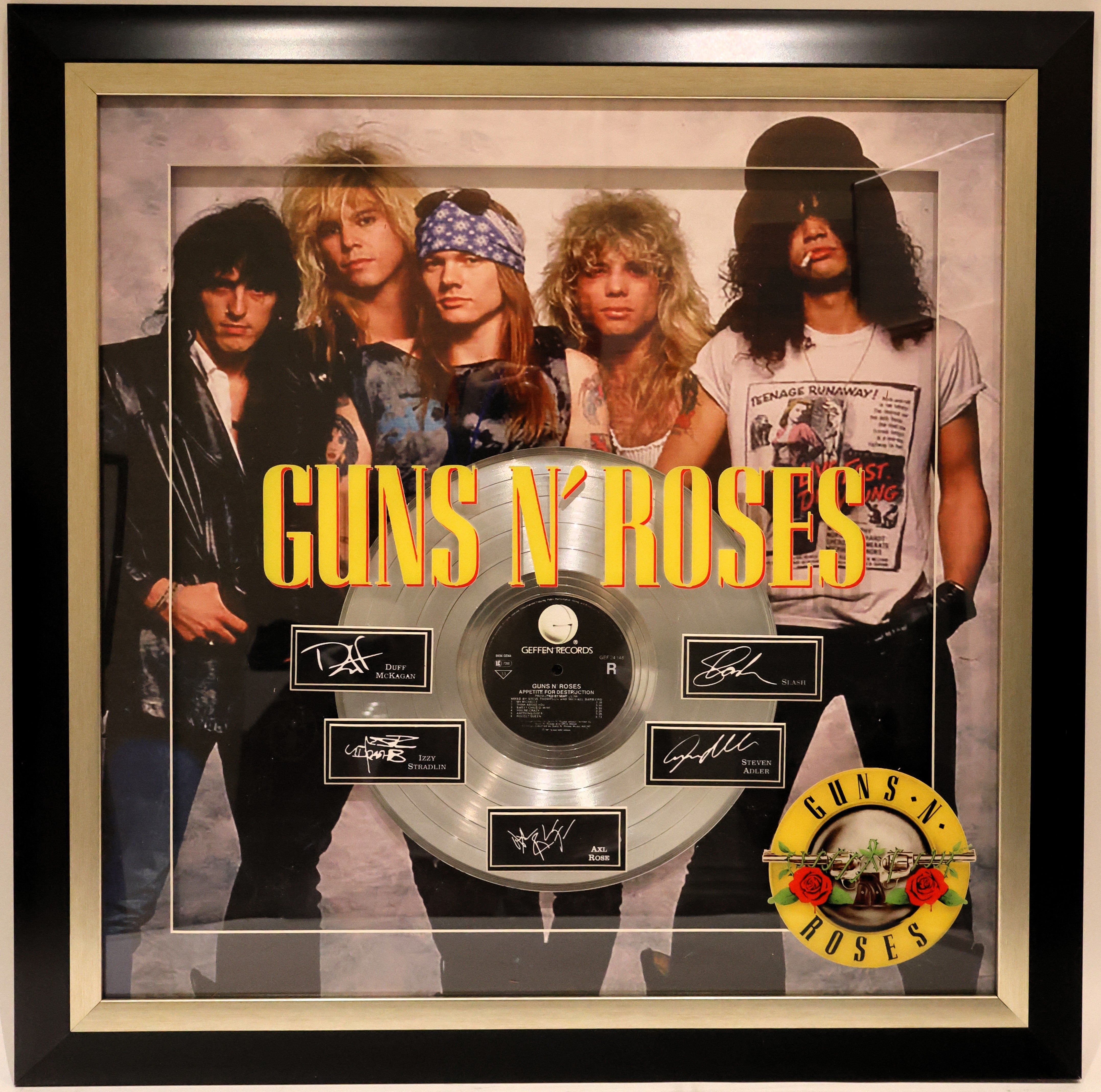 Guns N' Roses Framed Photo  with Laser Engraved Signatures