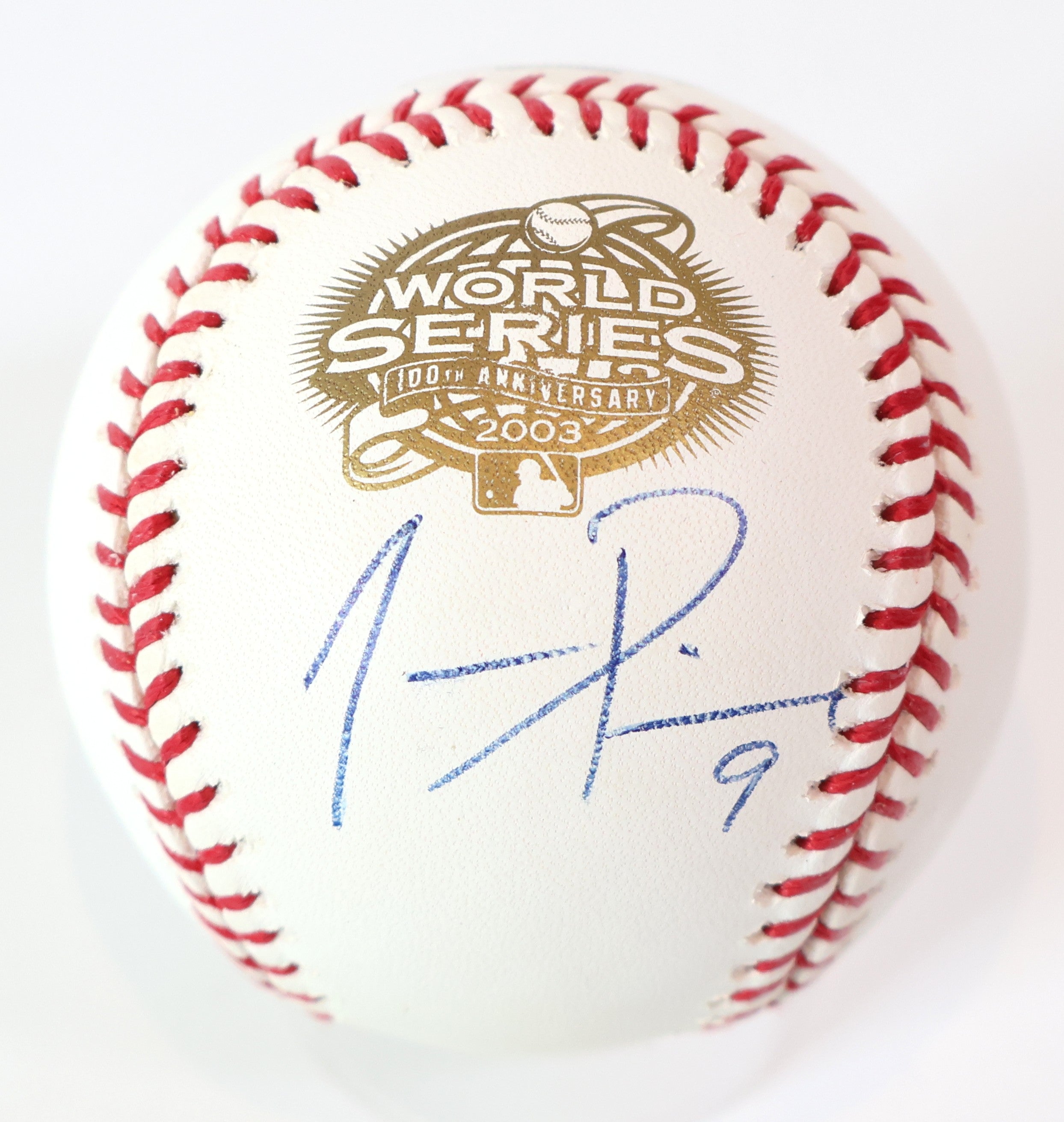 Juan Pierre Autographed Official 2003 World Series Baseball JSA COA