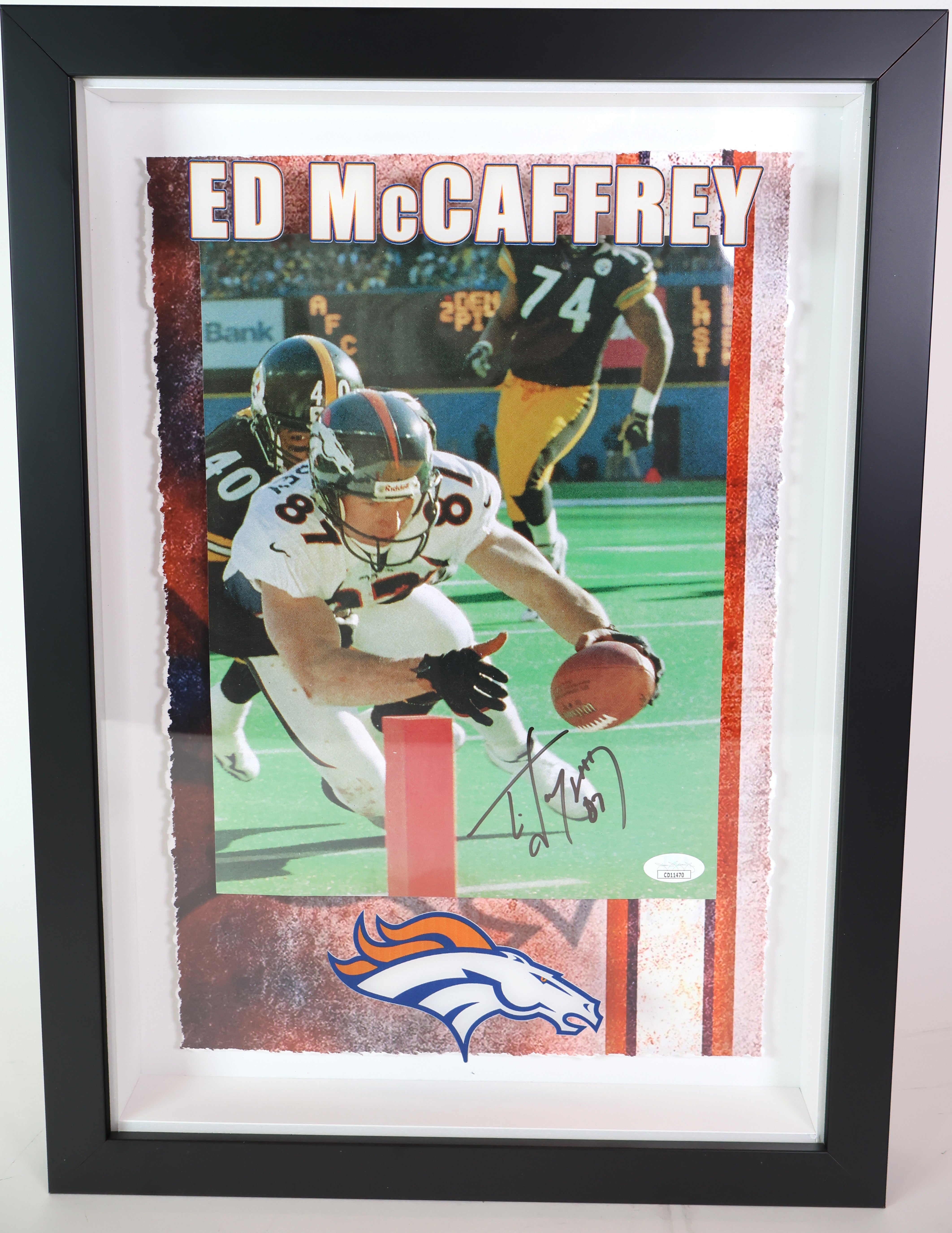 ED McCaffrey Autographed Framed 8X10 Photo JSA COA