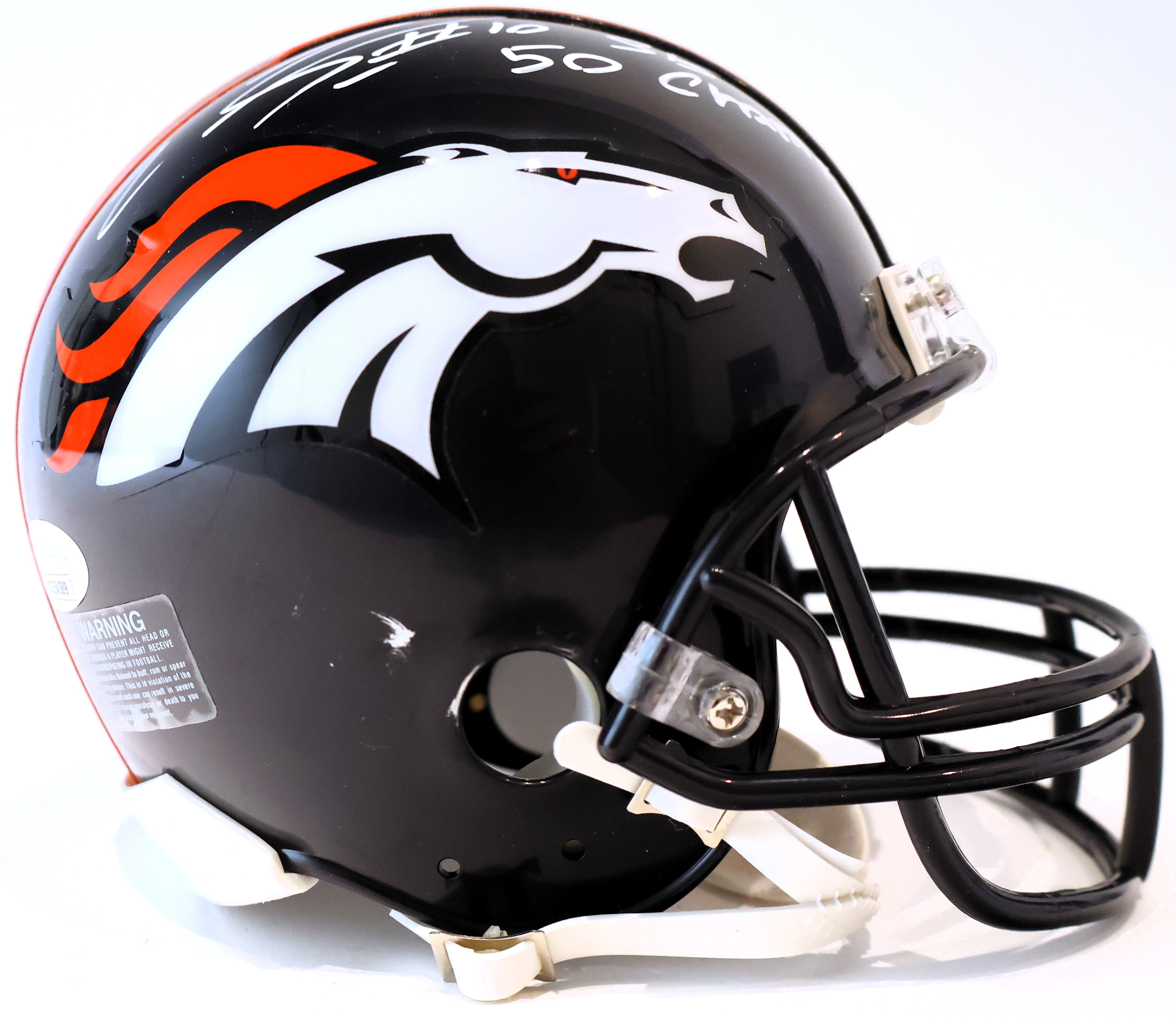 Emmanuel Sanders Autographed Mini Helmet Inscribed "SB 50 Champs!" JSA COA