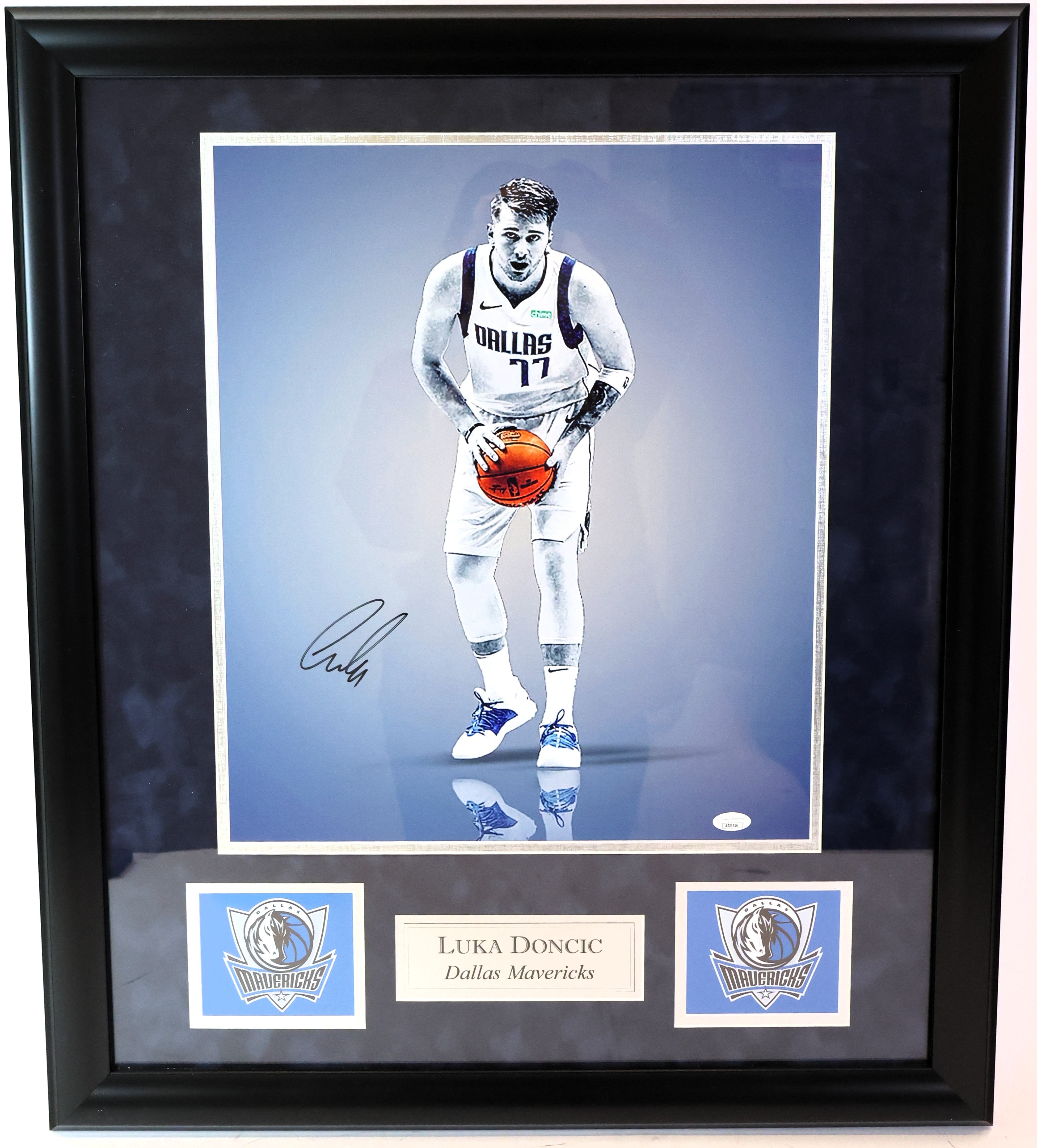 Luka Dončić Autographed 16x20 Photo Deluxe Framed - NBA Rising Star JSA COA