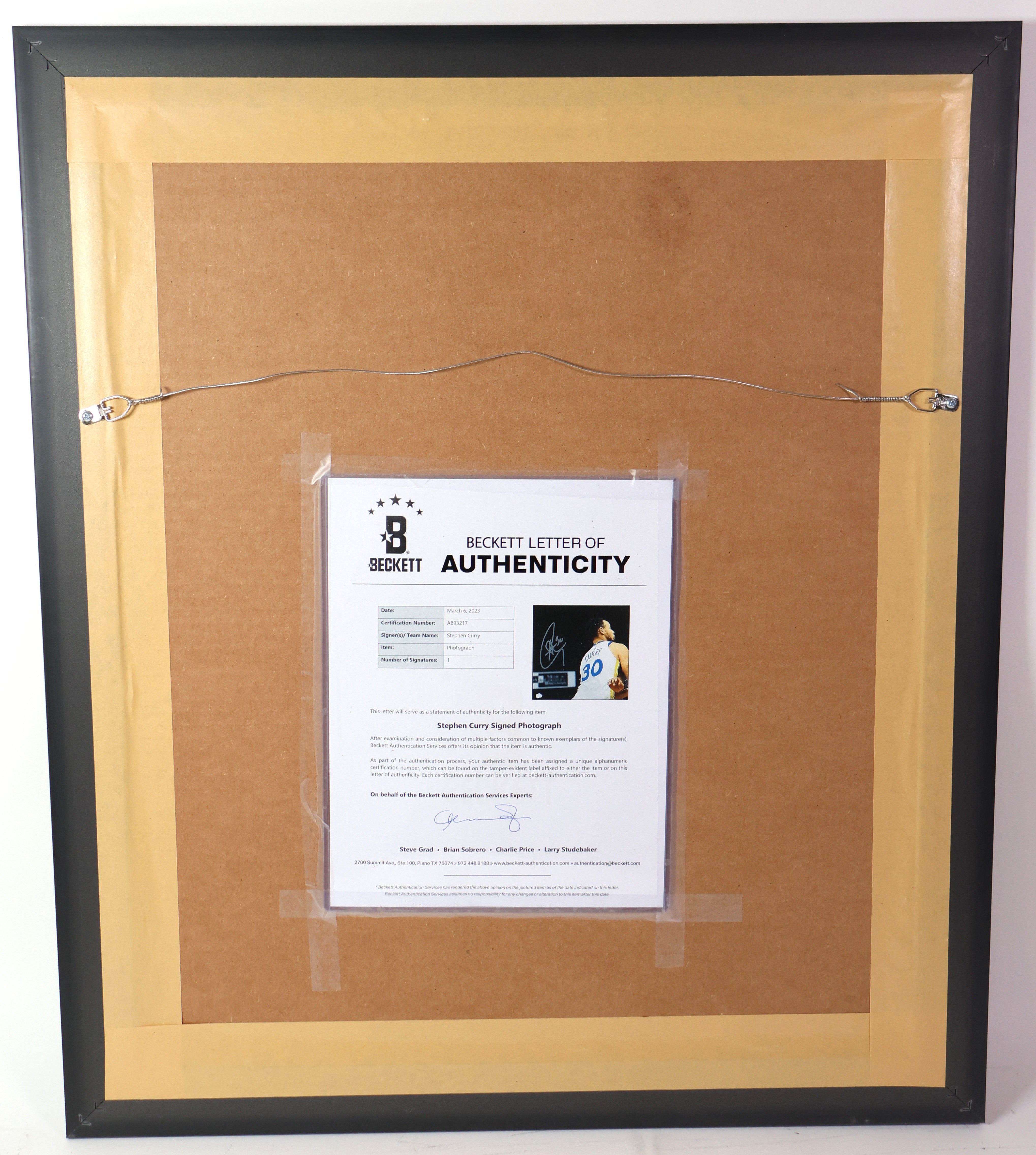 Stephen Curry and Giannis Antetokounmpo Double Autographed 16x20 Photo Framed Beckett LOA
