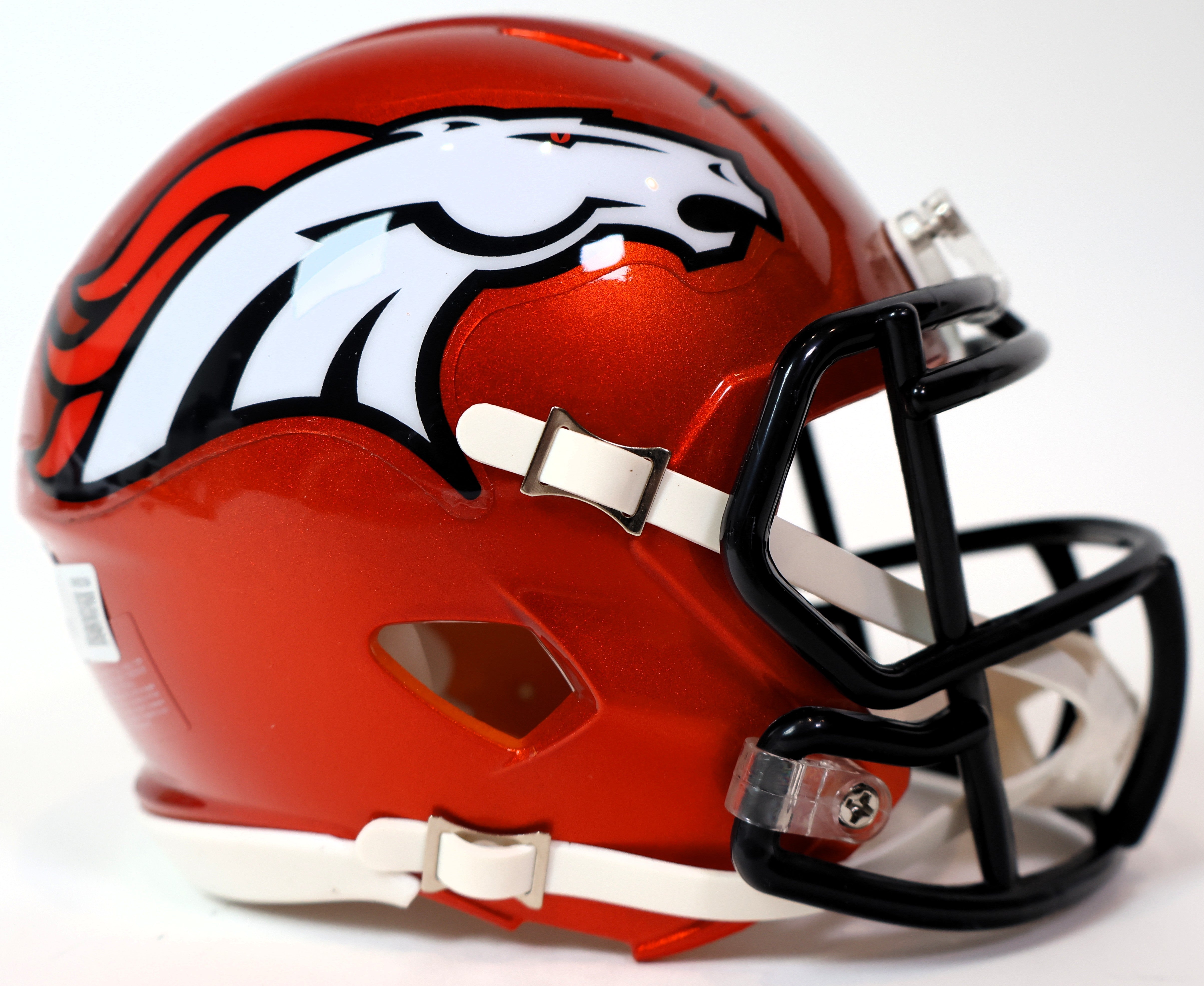 Javonte Williams Autographed Orange Mini Helmet Beckett COA