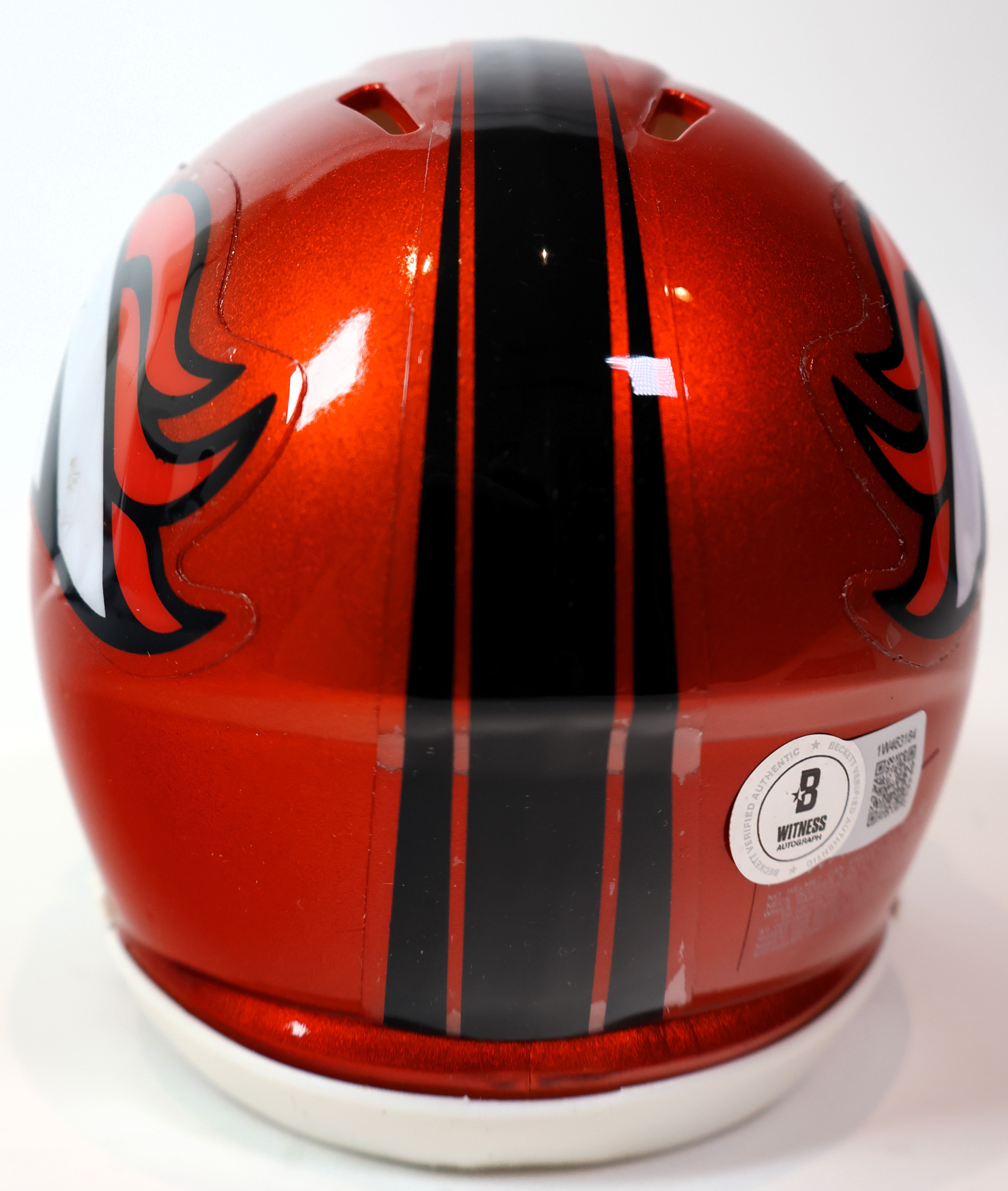 Javonte Williams Autographed Orange Mini Helmet Beckett COA