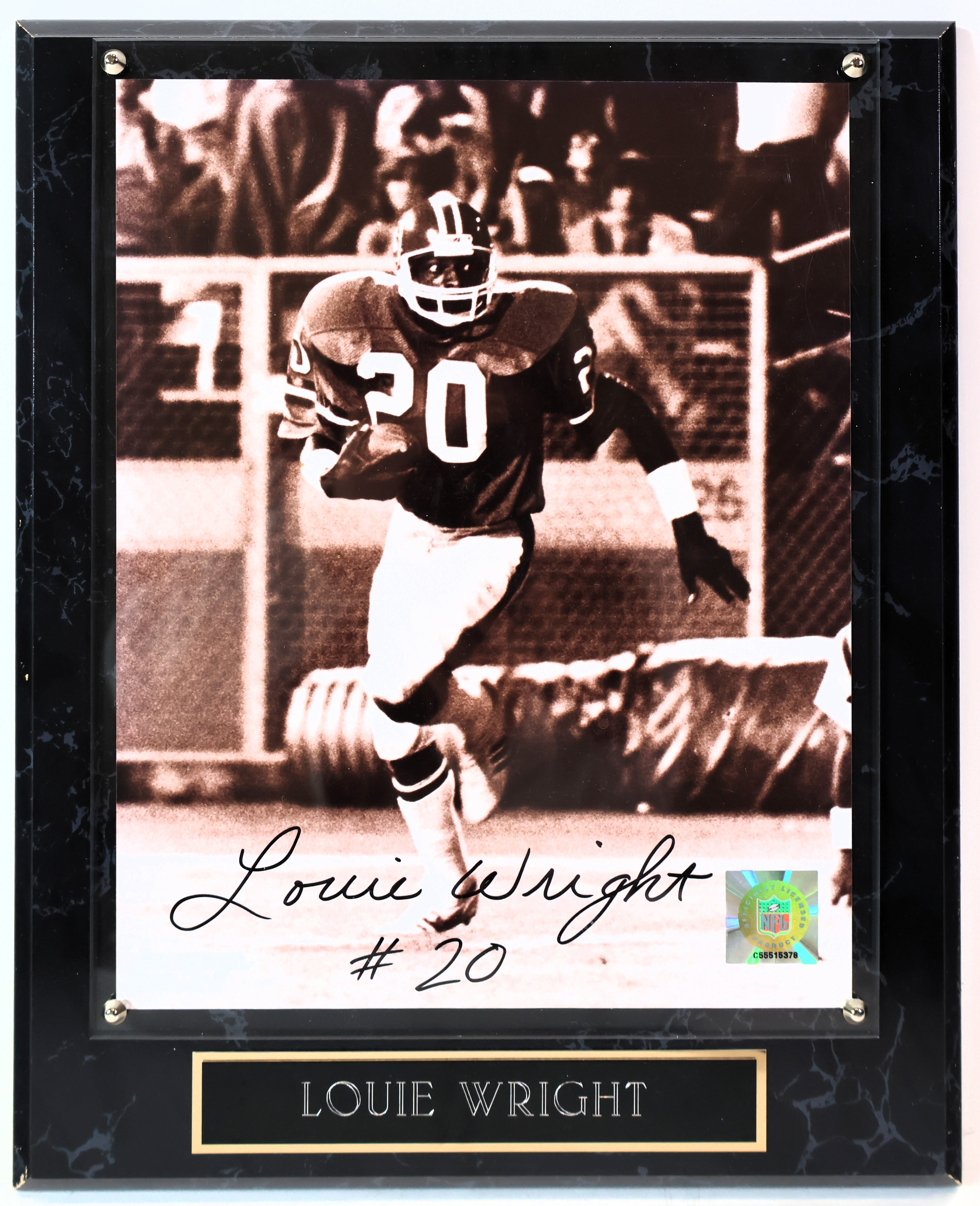 Louie Wright Autographed 8x10 Photo with Plaque