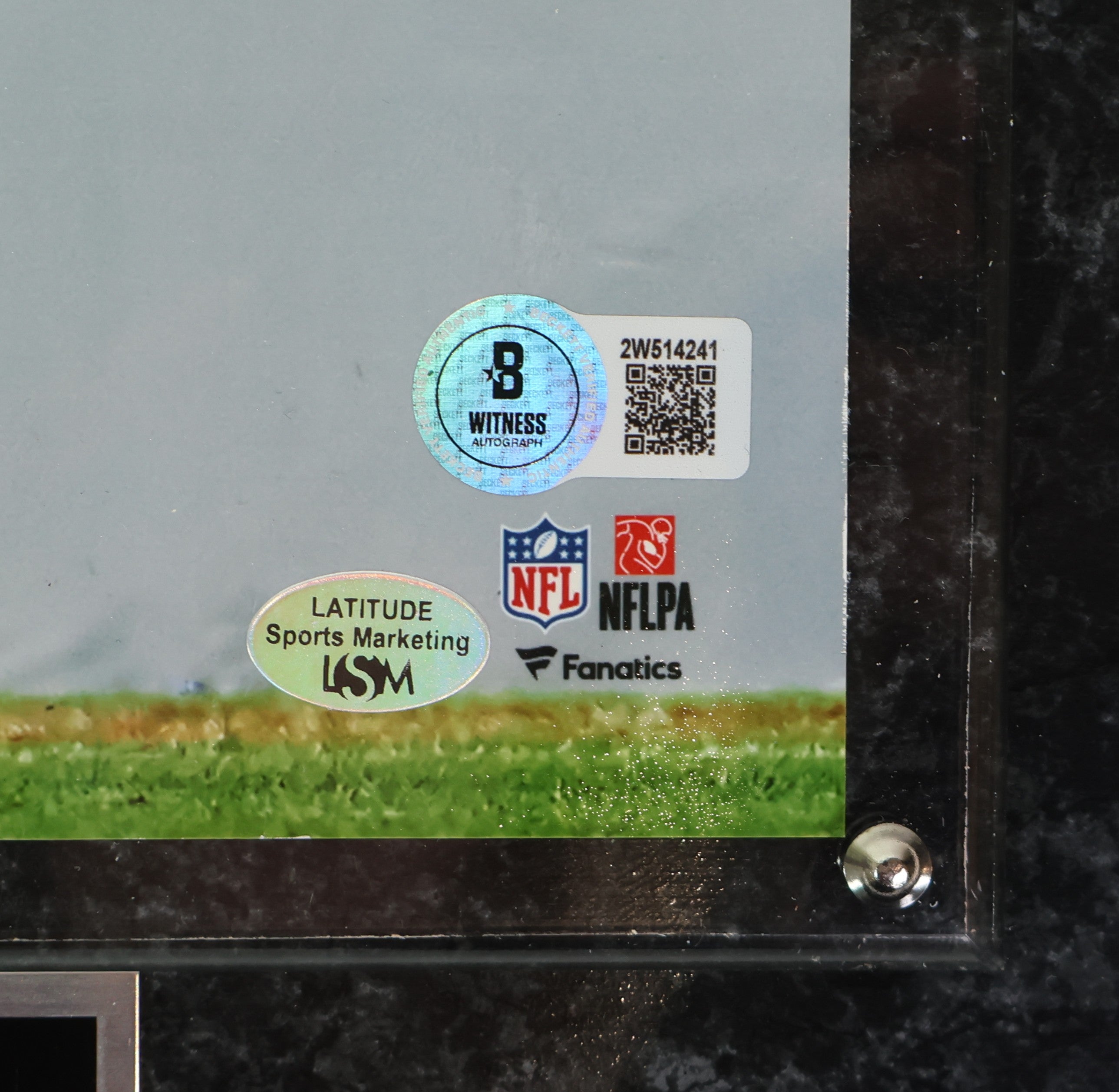 Nik Bonitto Autographed 8x10 Denver Broncos Photo w/ Plaque (Pick Six) - Beckett COA - Latitude Sports Marketing