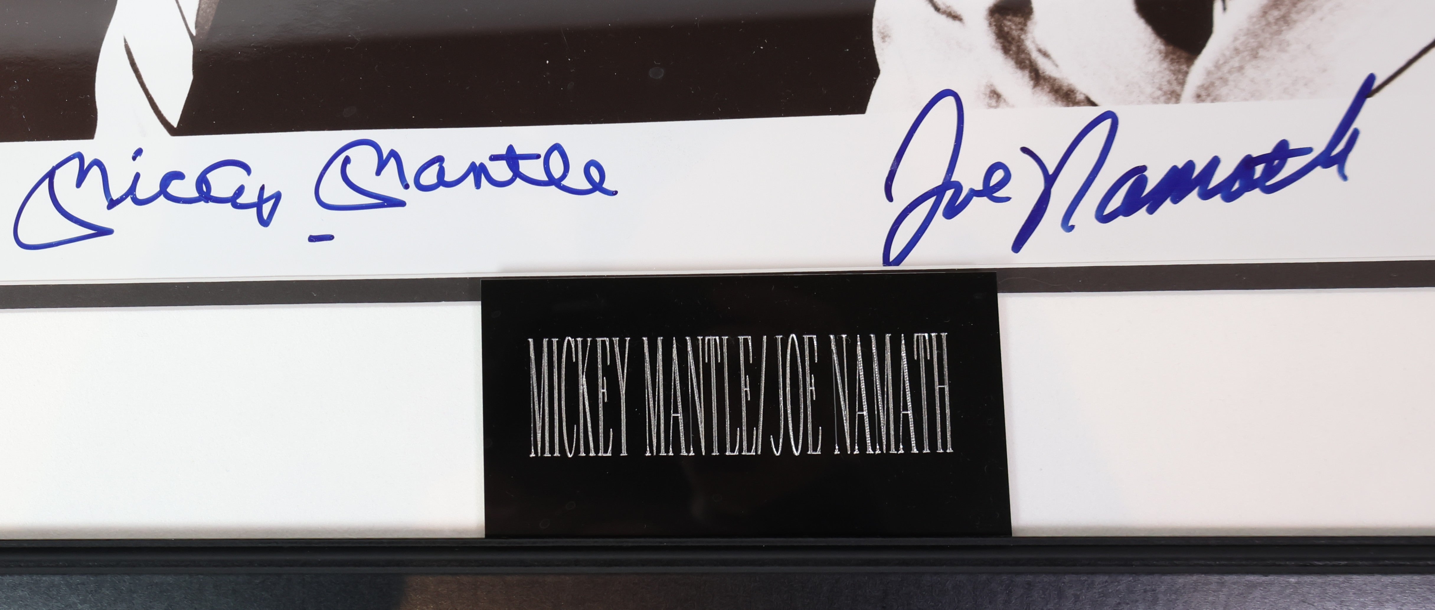 Mickey Mantle & Joe Namath Autographed B/W 8x10 Photo PSA/DNA COA
