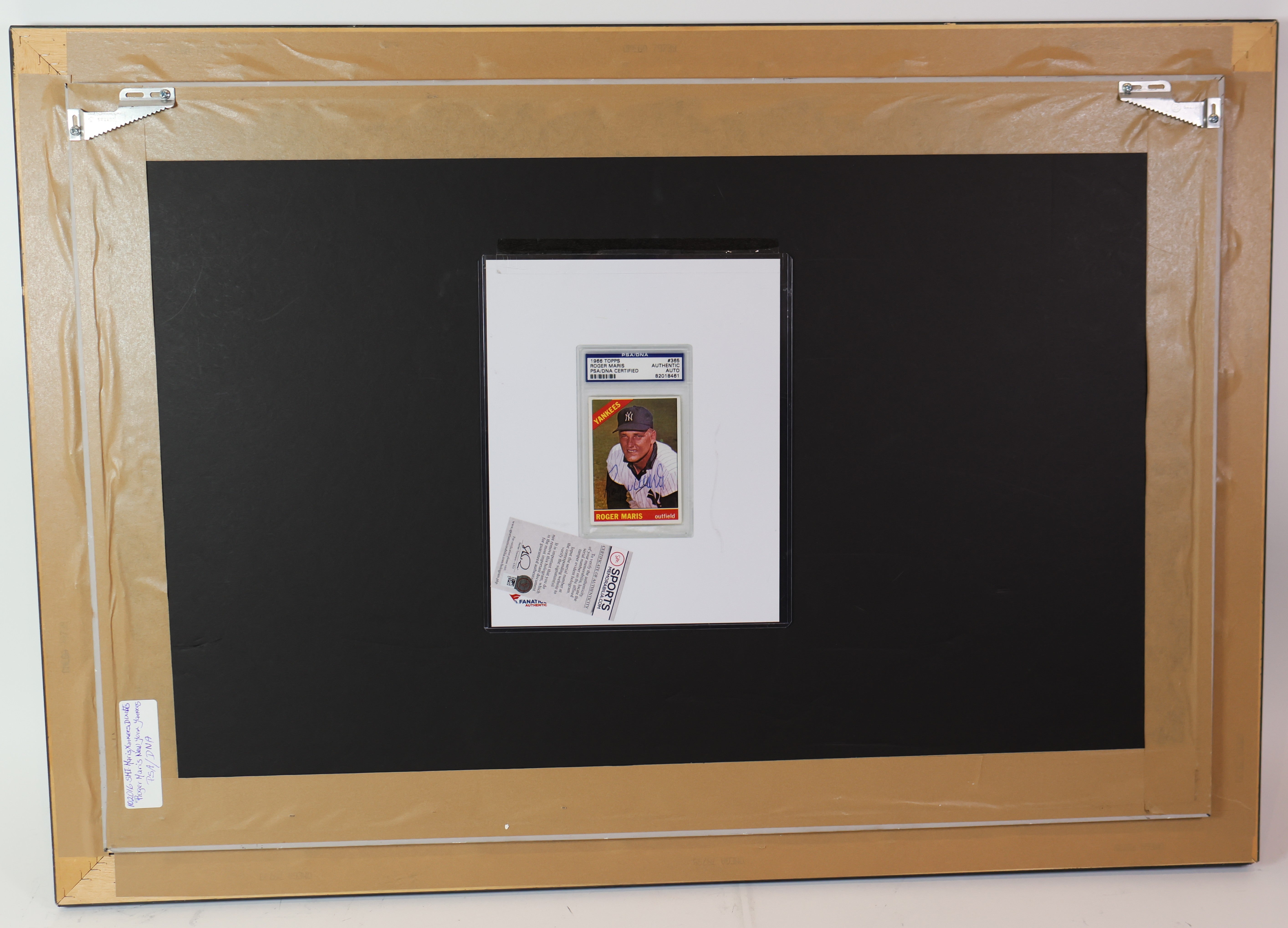 Roger Maris Signed Auto Card in 34"W x 24"H Framed Collage PSA/DNA