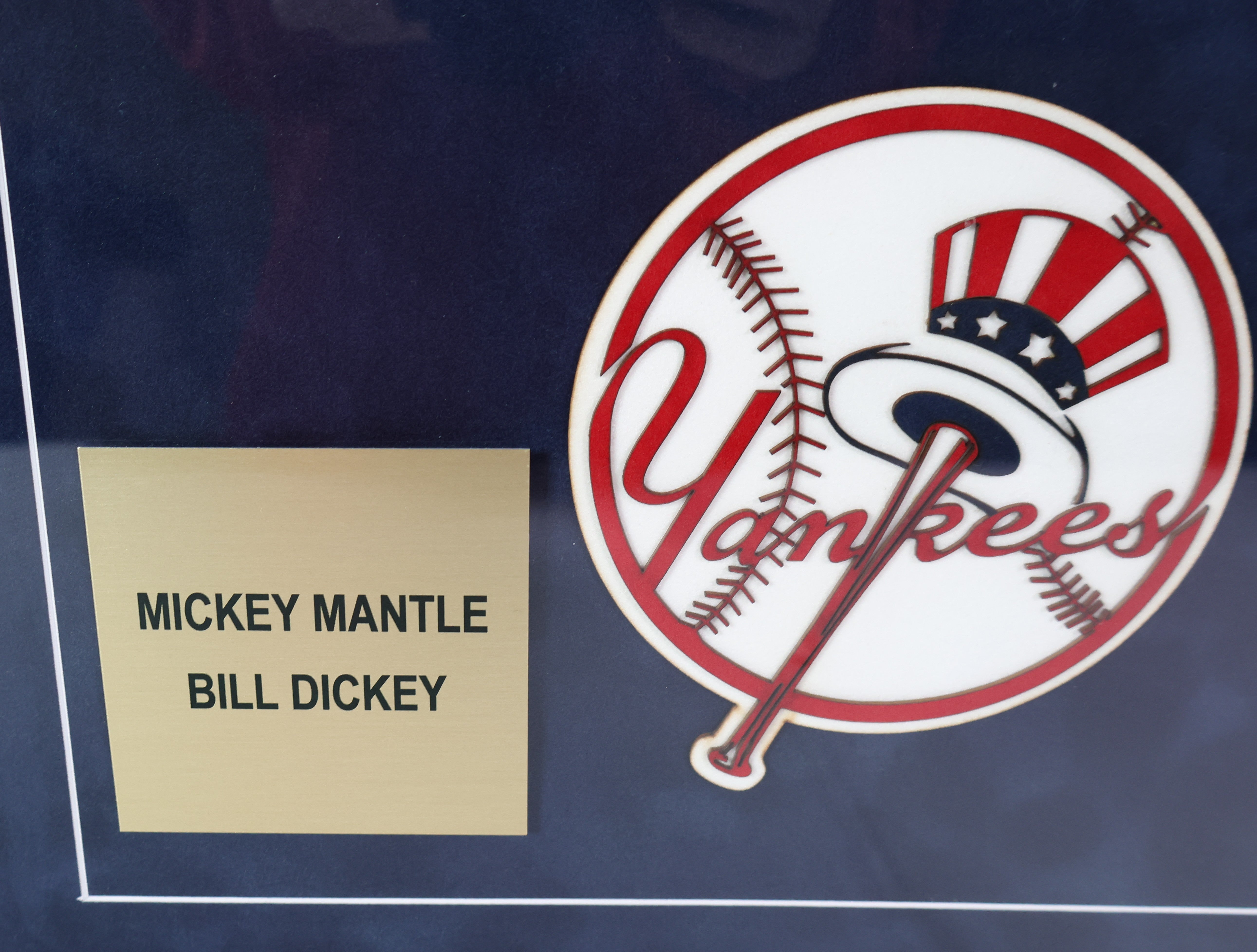 Mickey Mantle, Bill Dickey Autographed 8x10 Framed Photo Beckett COA