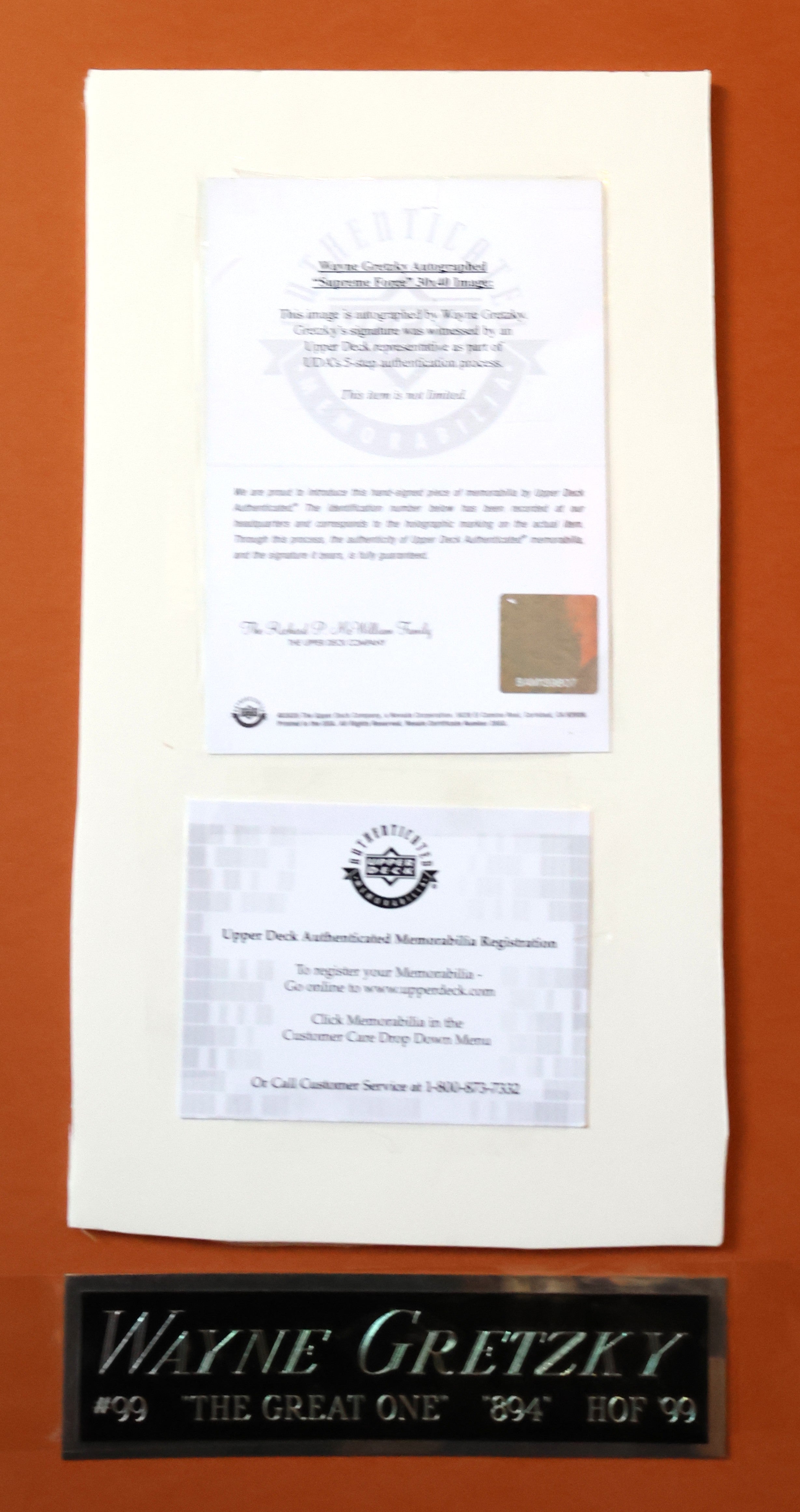 Wayne Gretzky Autographed “Supreme Force” 30x40 with Deluxe Frame UDA