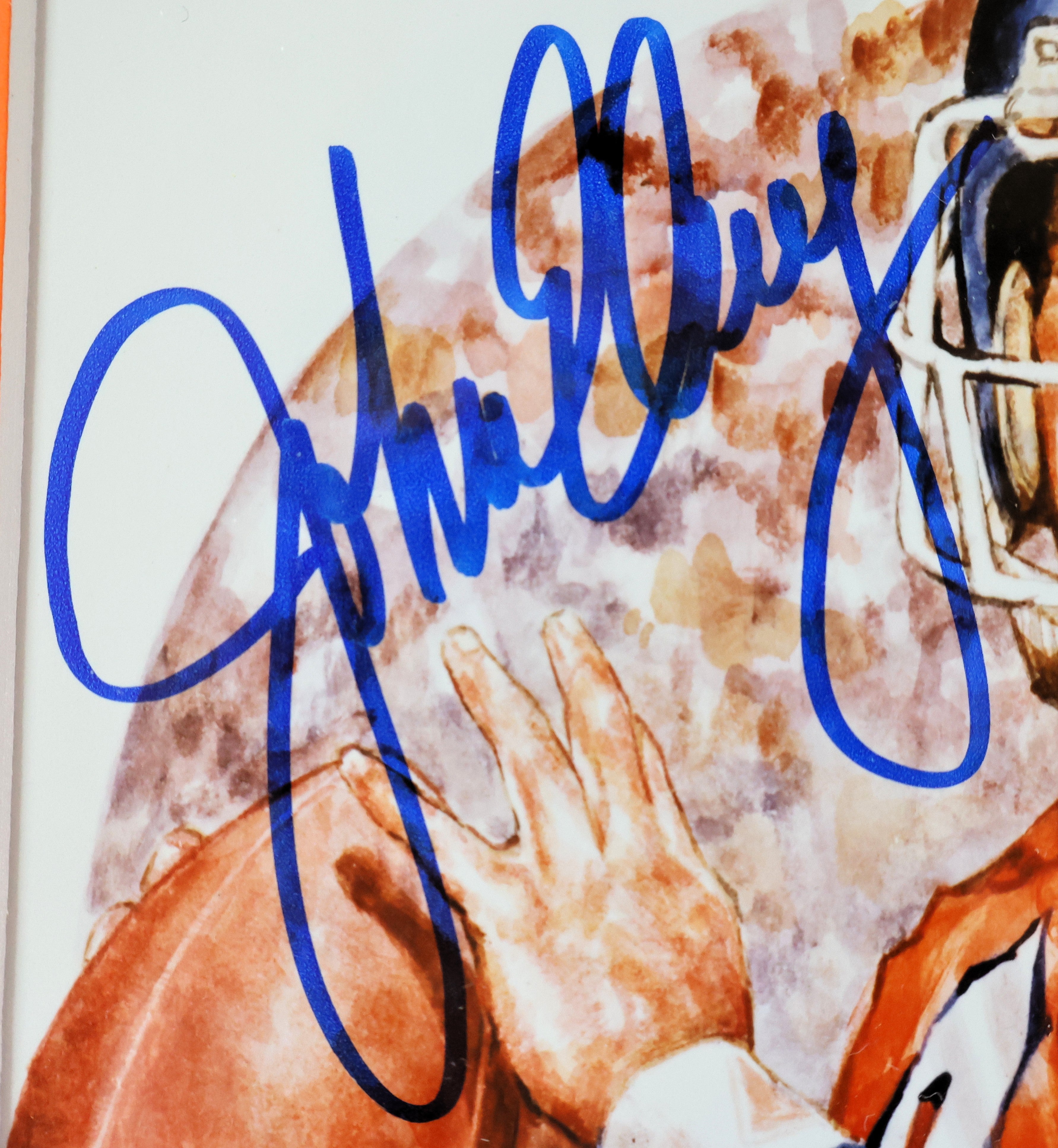 John Elway Autographed 8x10 Art with 2 unsigned Sports Illustrateds Beckett COA