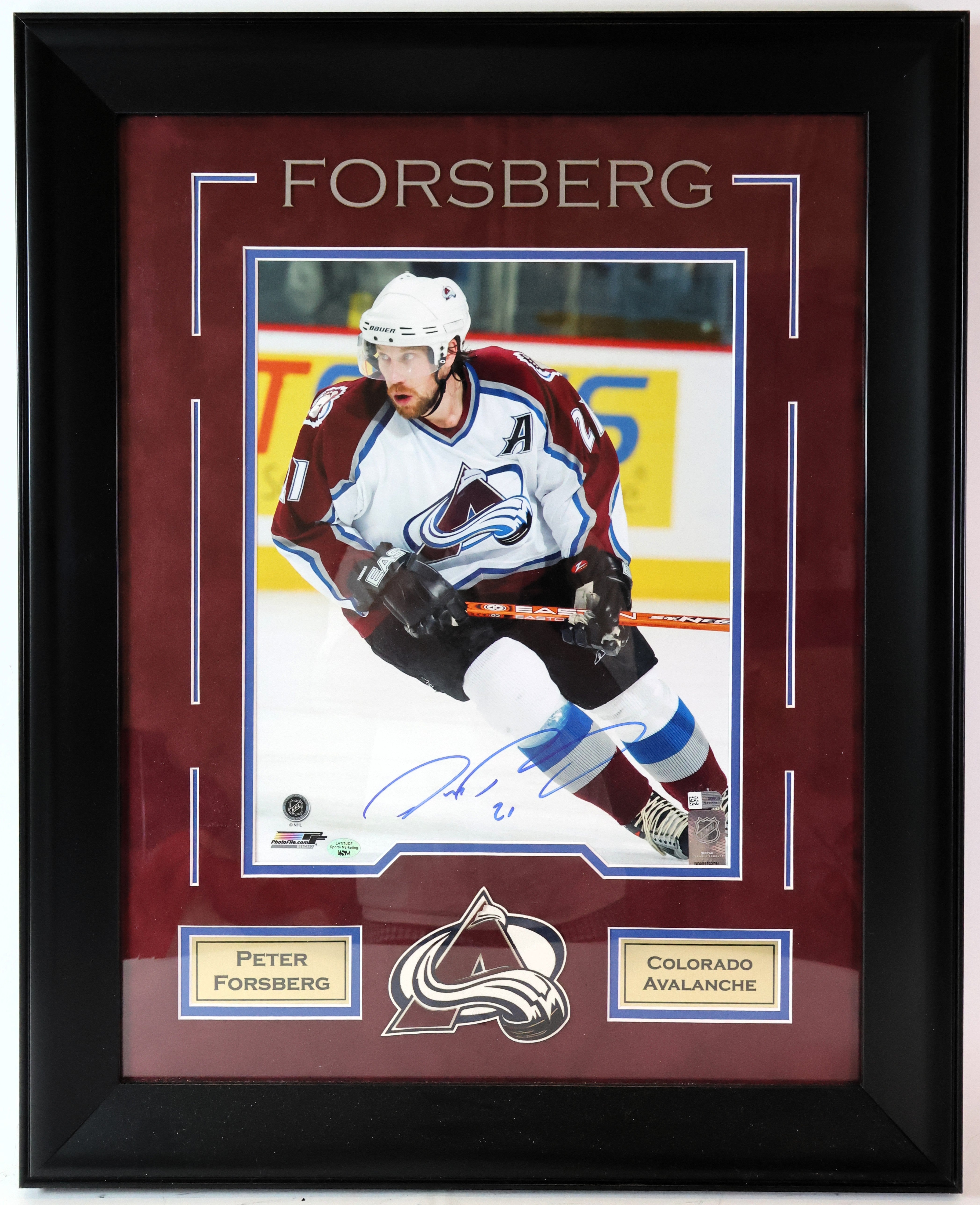 Peter Forsberg Autographed 11x14 Photo LSM COA