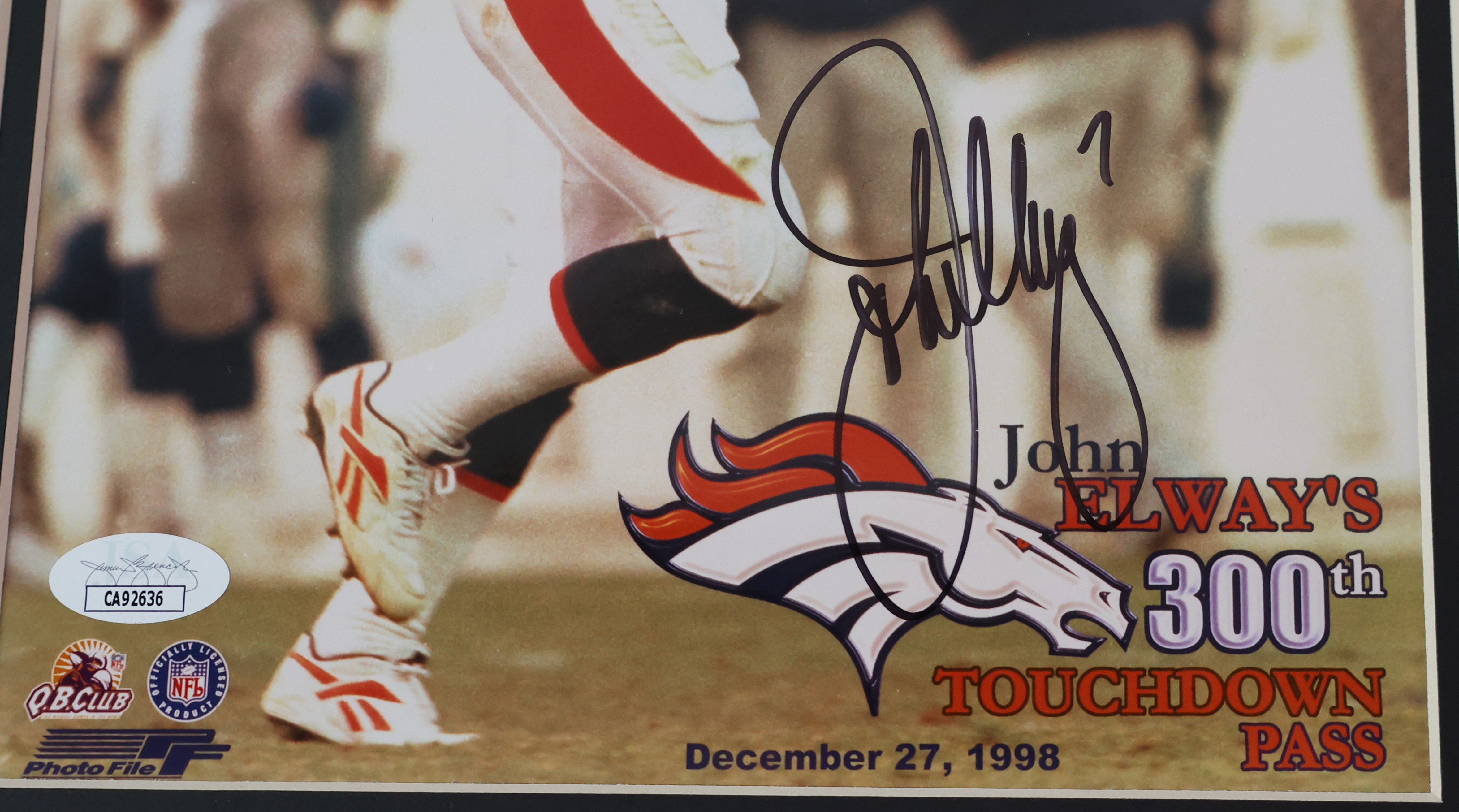 John Elways 300th Touchdown Pass Signed Color Photograph