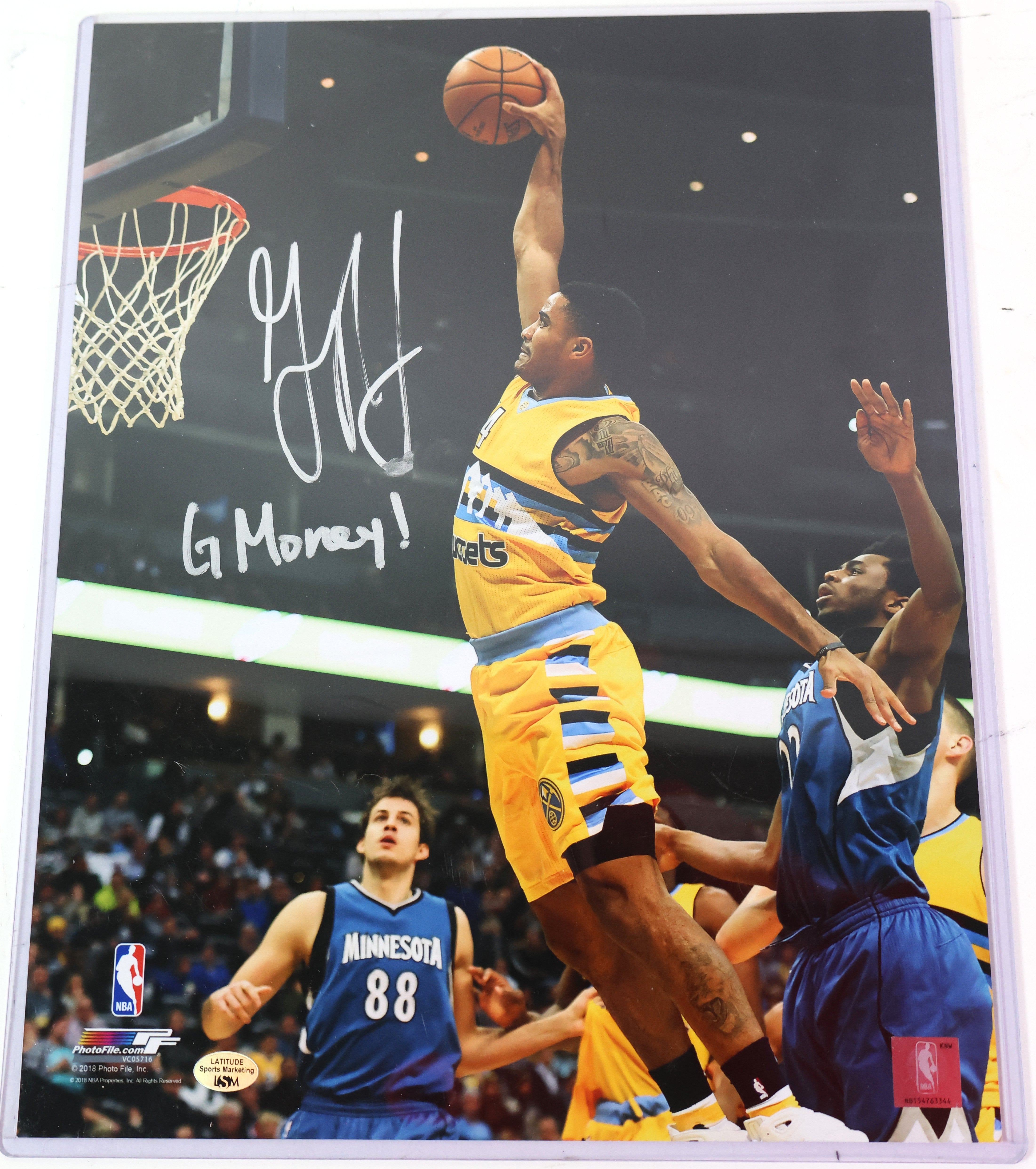 Gary Harris Denver Nuggets Autographed/Inscribed "G Money" 11x14 Photo