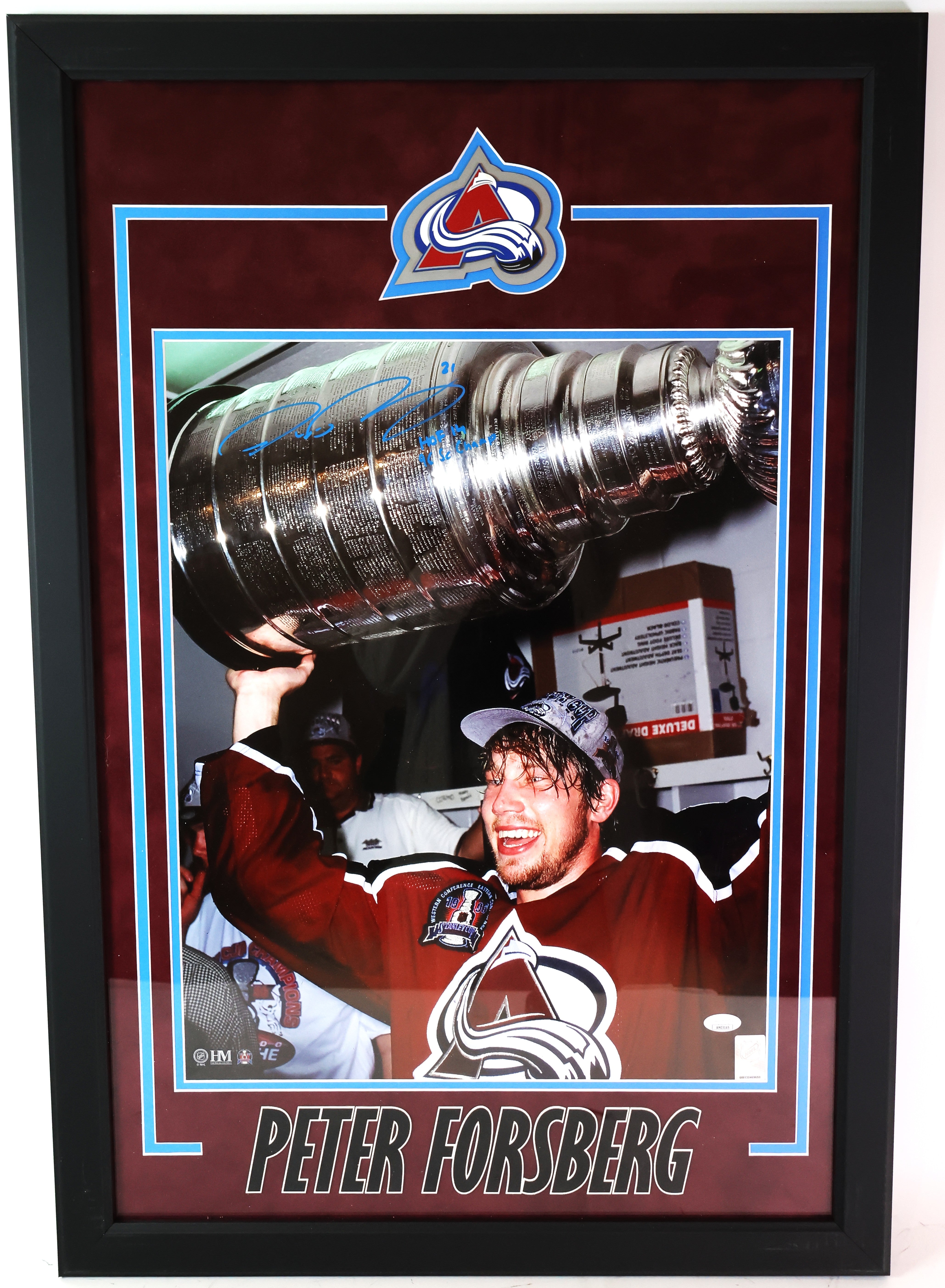 Peter Forsberg Autographed/Inscribed 2X 16x20 Stanley Cup Photo JSA COA