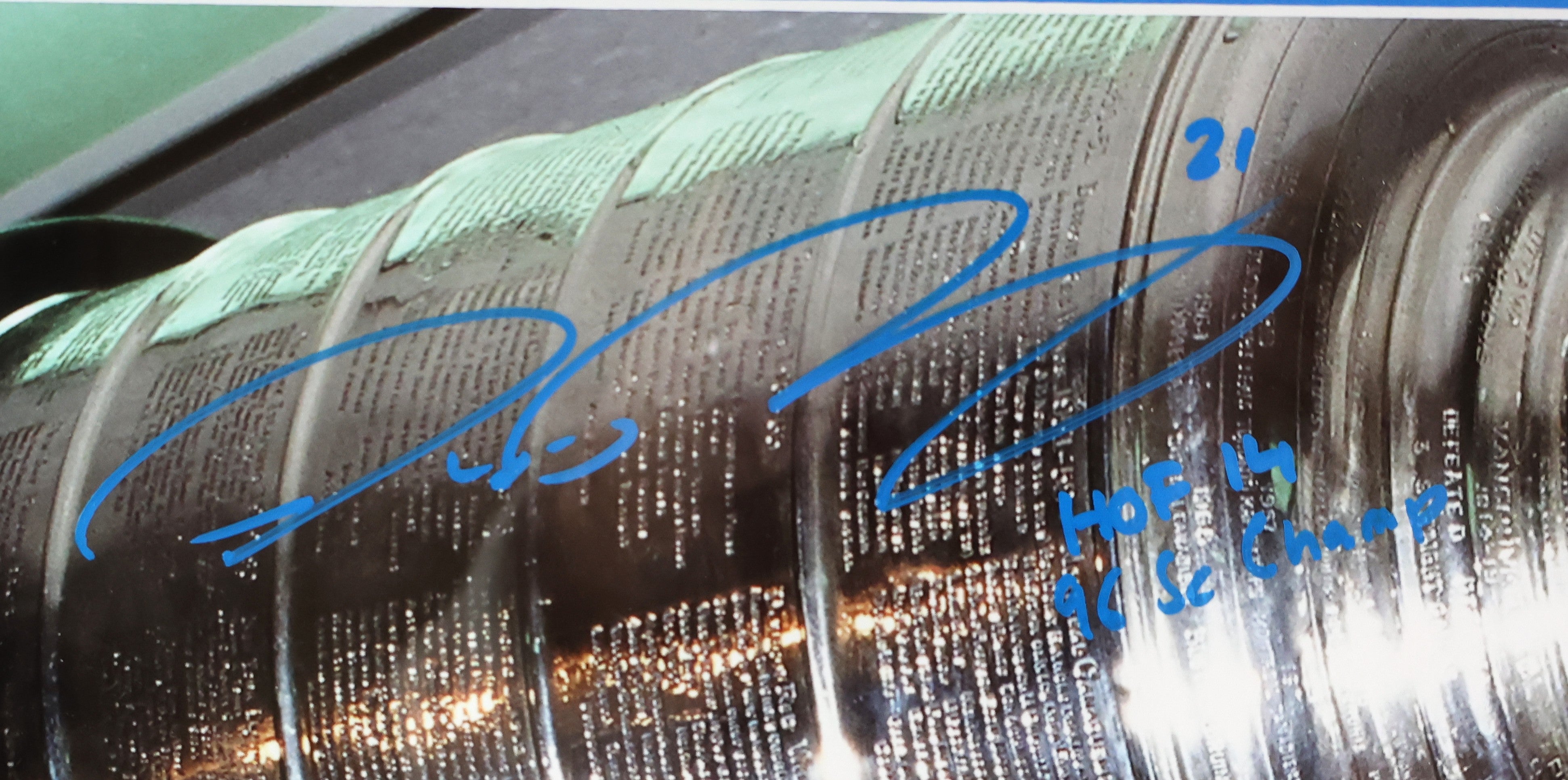 Peter Forsberg Autographed/Inscribed 2X 16x20 Stanley Cup Photo JSA COA