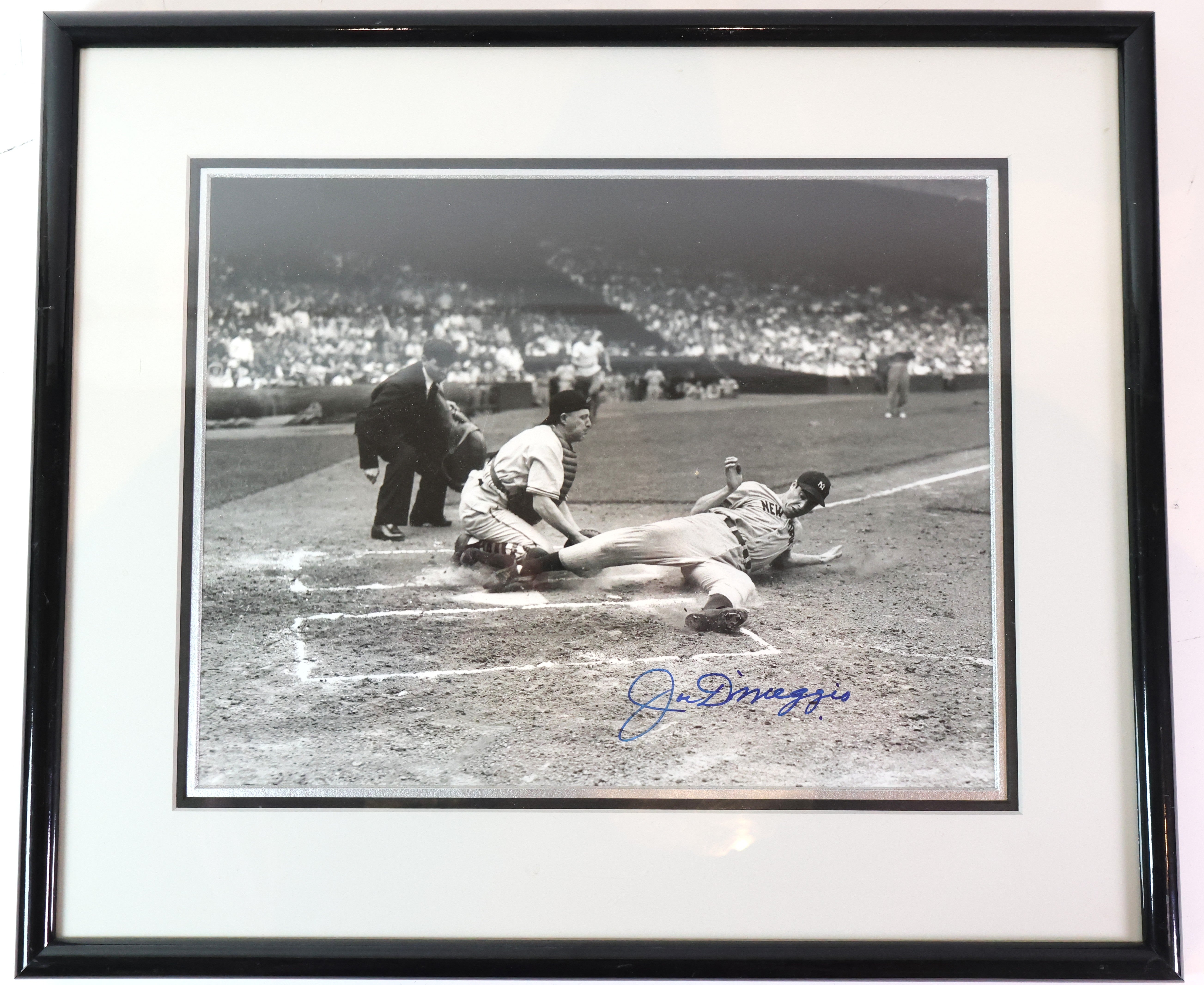 Joe DiMaggio Autographed Black and White 11x14 Photo Framed JSA LOA