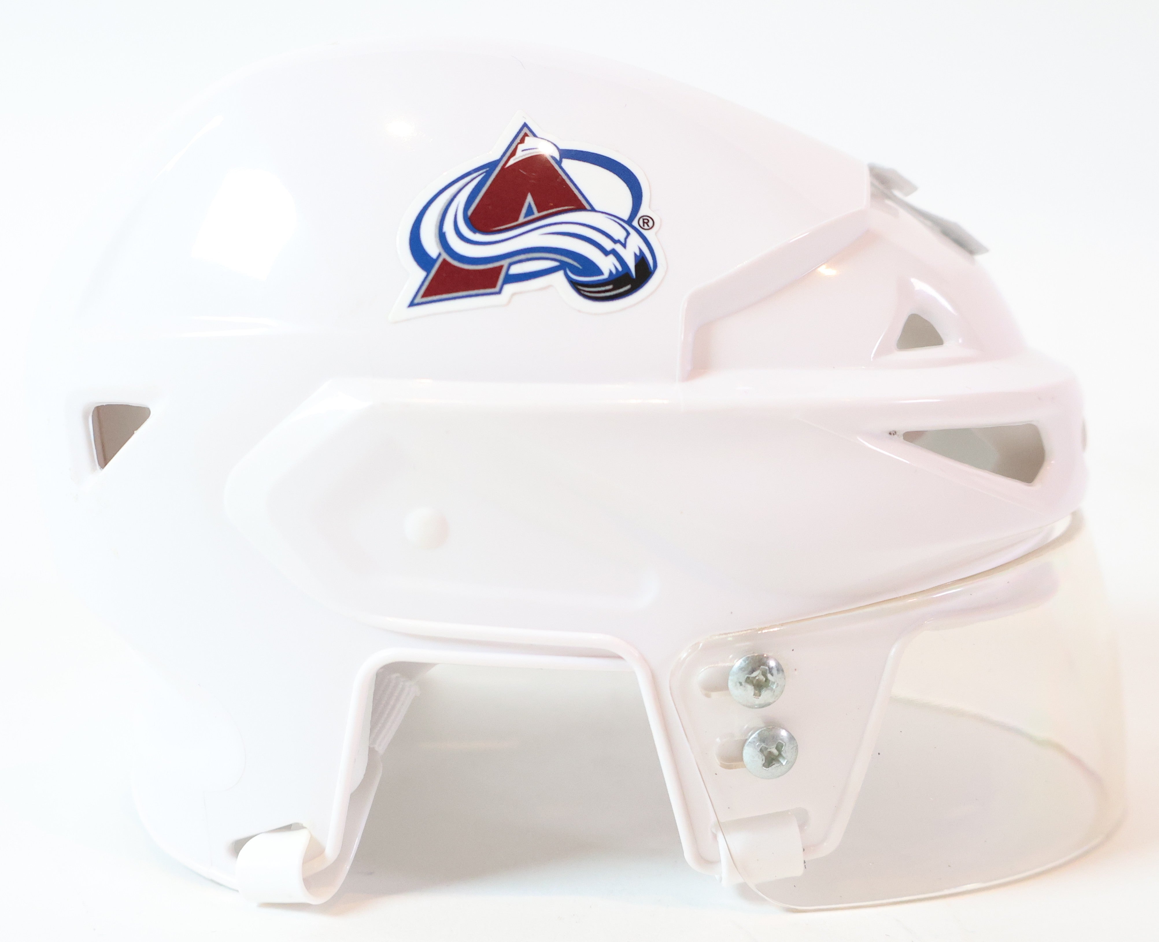 Peter Forsberg Autographed/Inscribed Avalanche White Mini Helmet JSA COA