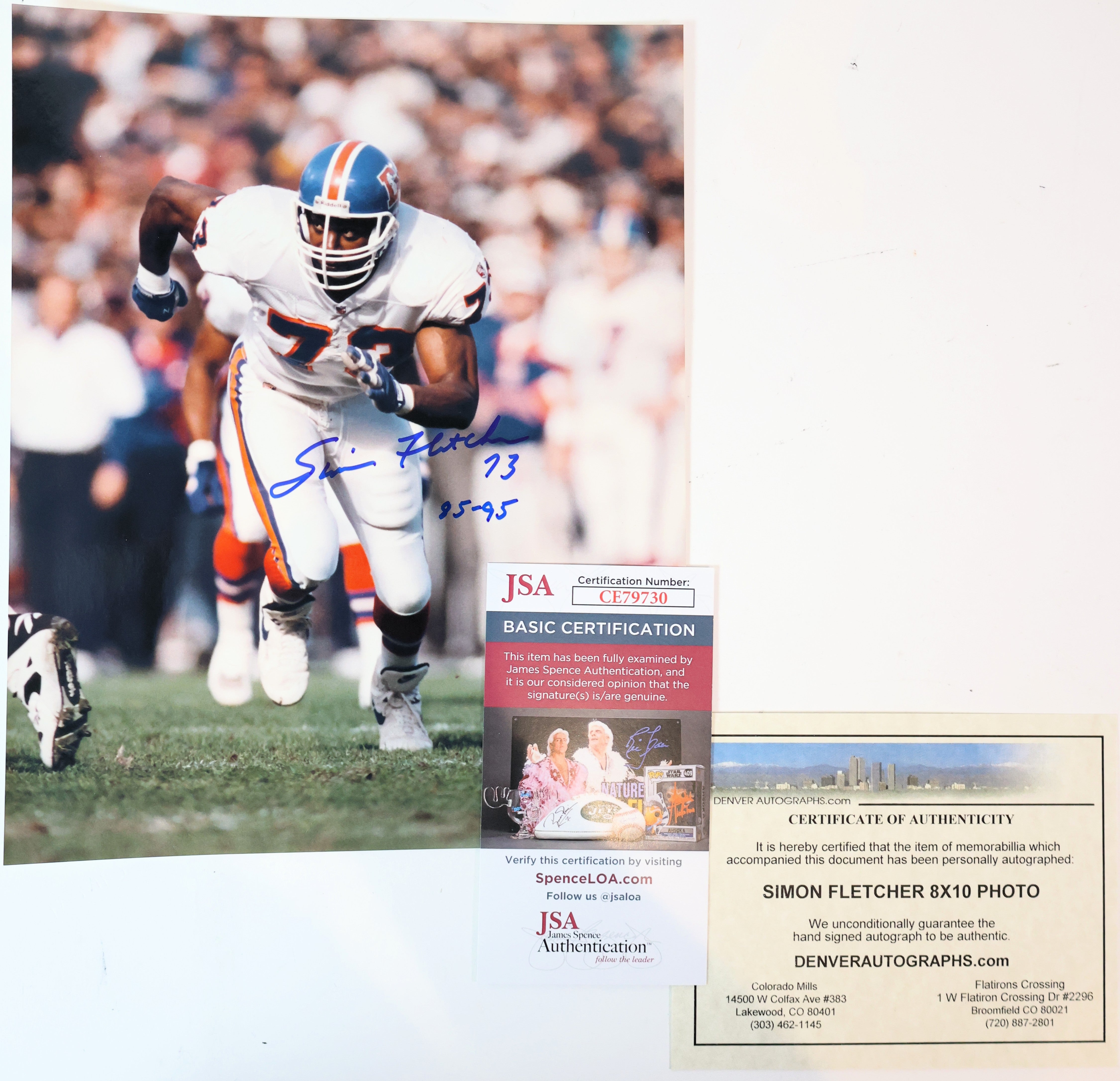 Simon Fletcher Autographed 8x10 Photo JSA COA