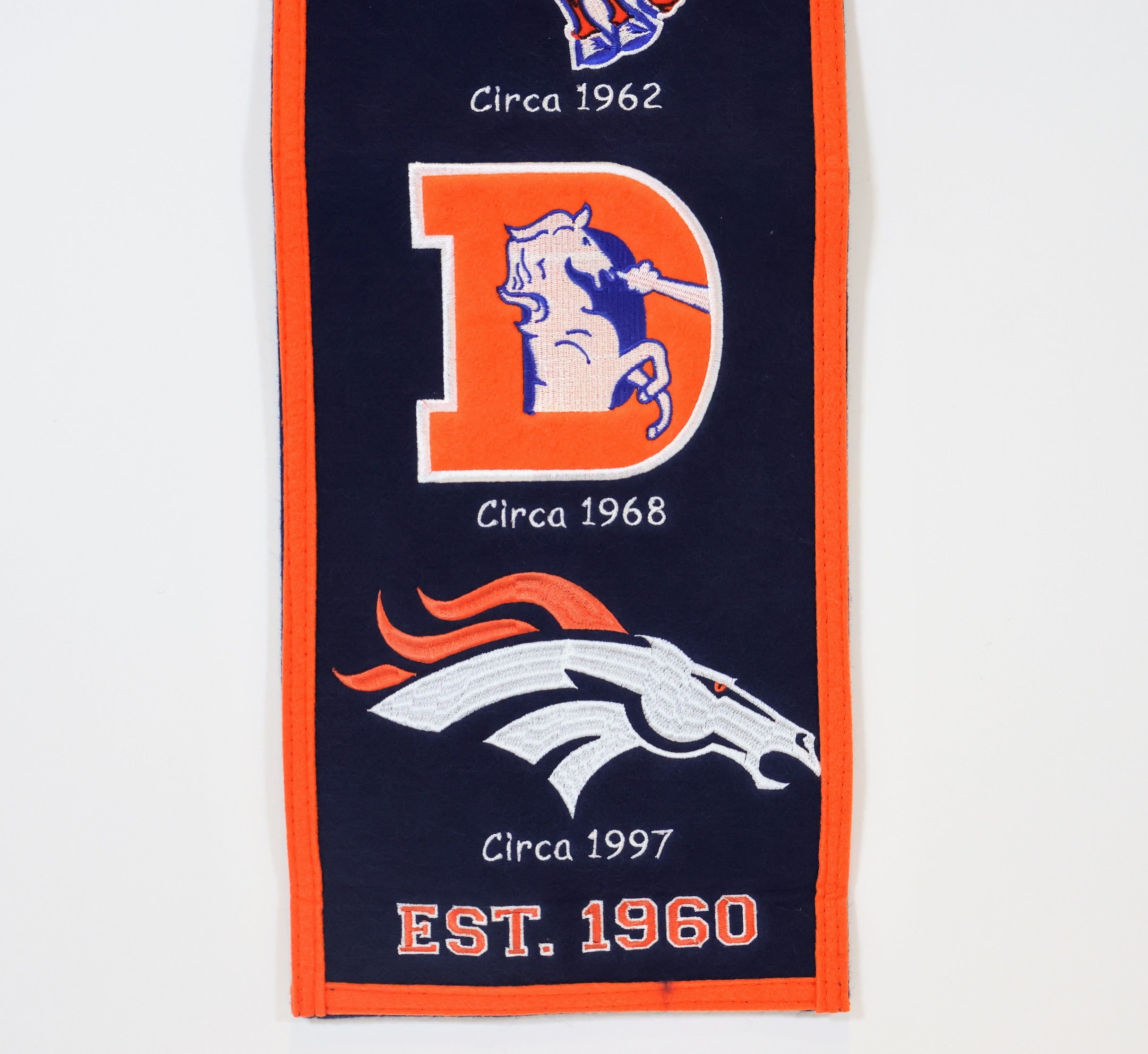 Denver Broncos Heritage Banner - Wool Blend Decor - Officially Licensed NFL