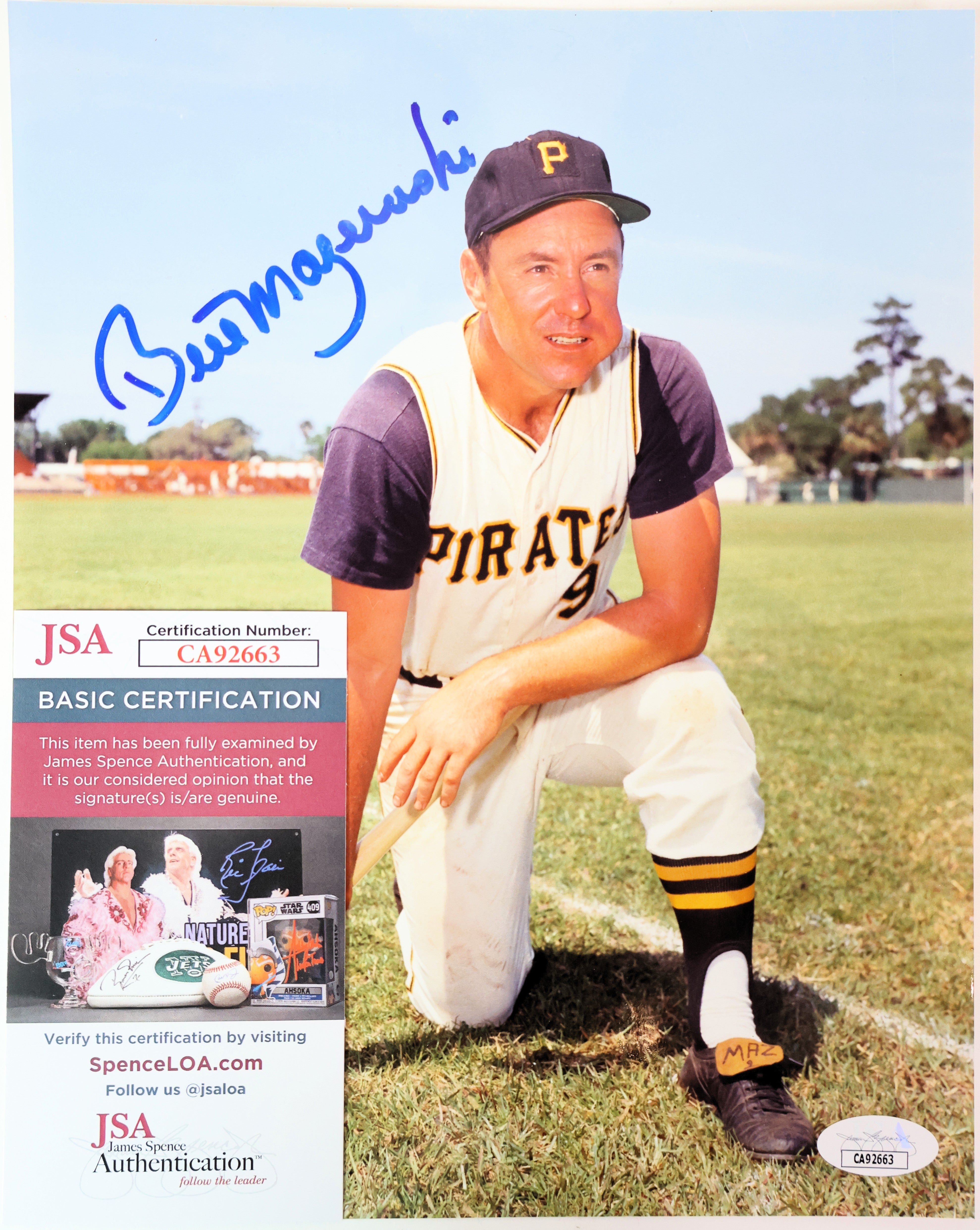 Bill Mazeroski Autographed Pittsburgh Pirates 8x10 Photo JSA COA