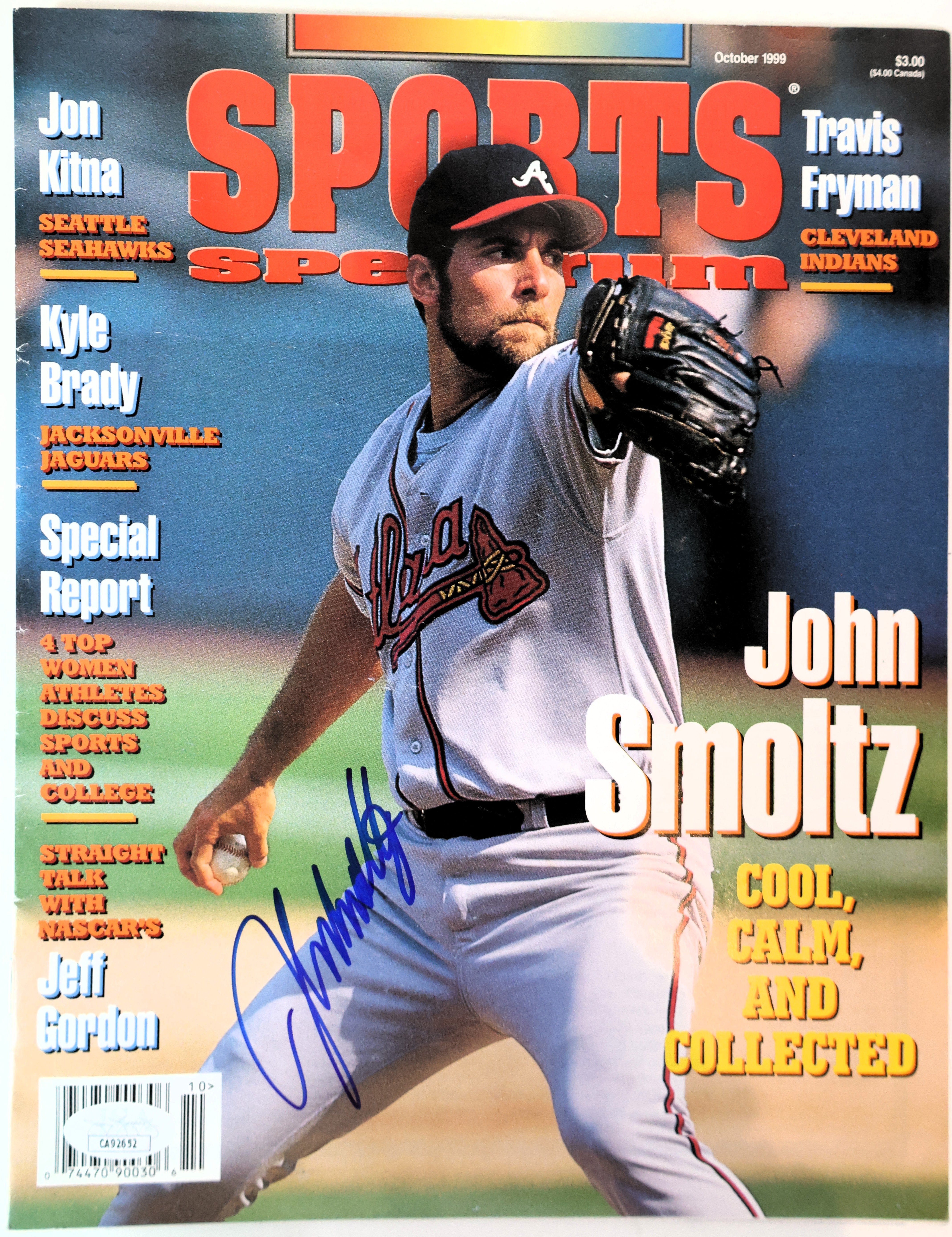 John Smoltz Autographed Magazine JSA COA