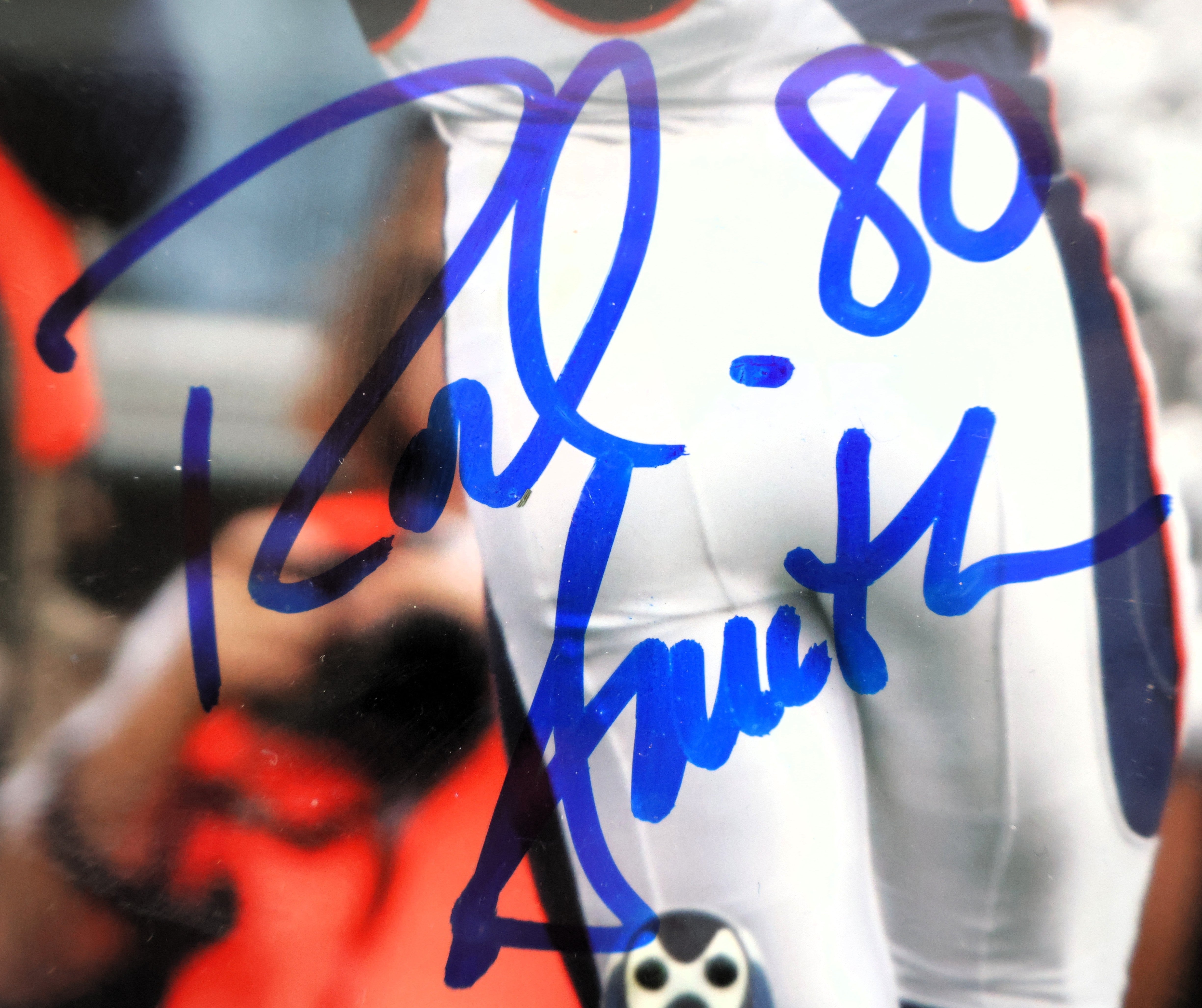 Rod Smith Autographed Denver Broncos 8x10 Photo with Plaque JSA COA