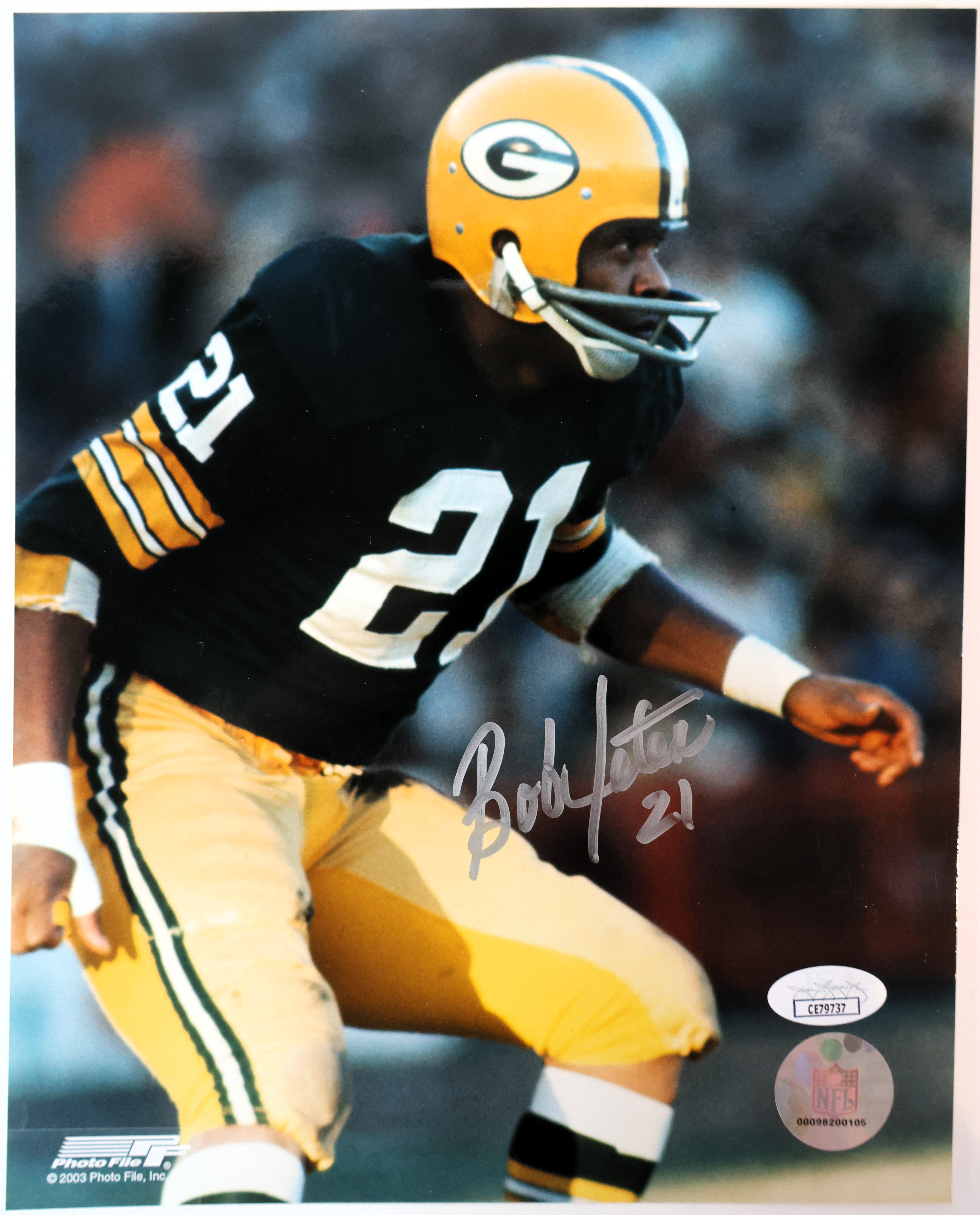 Bob Jeter Autographed Green Bay Packers 8x10 Photo JSA COA